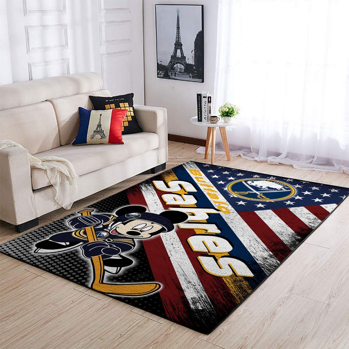 Buffalo Sabres Nhl Team Logo Mickey Us Style Nice Gift Home Decor Rectangle Area Rug - Indoor Outdoor Rugs