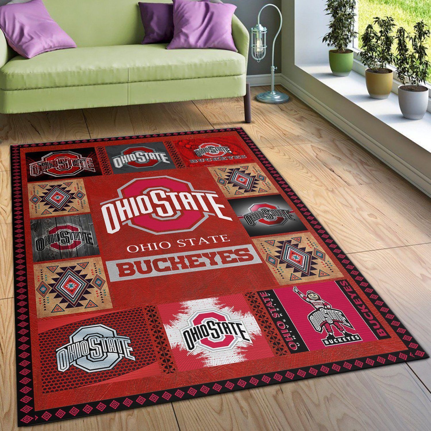 Ohio State Buckeyes For Buckeyes Fan NCAA Football Team Area Rugs Living Room Carpet - Indoor Outdoor Rugs