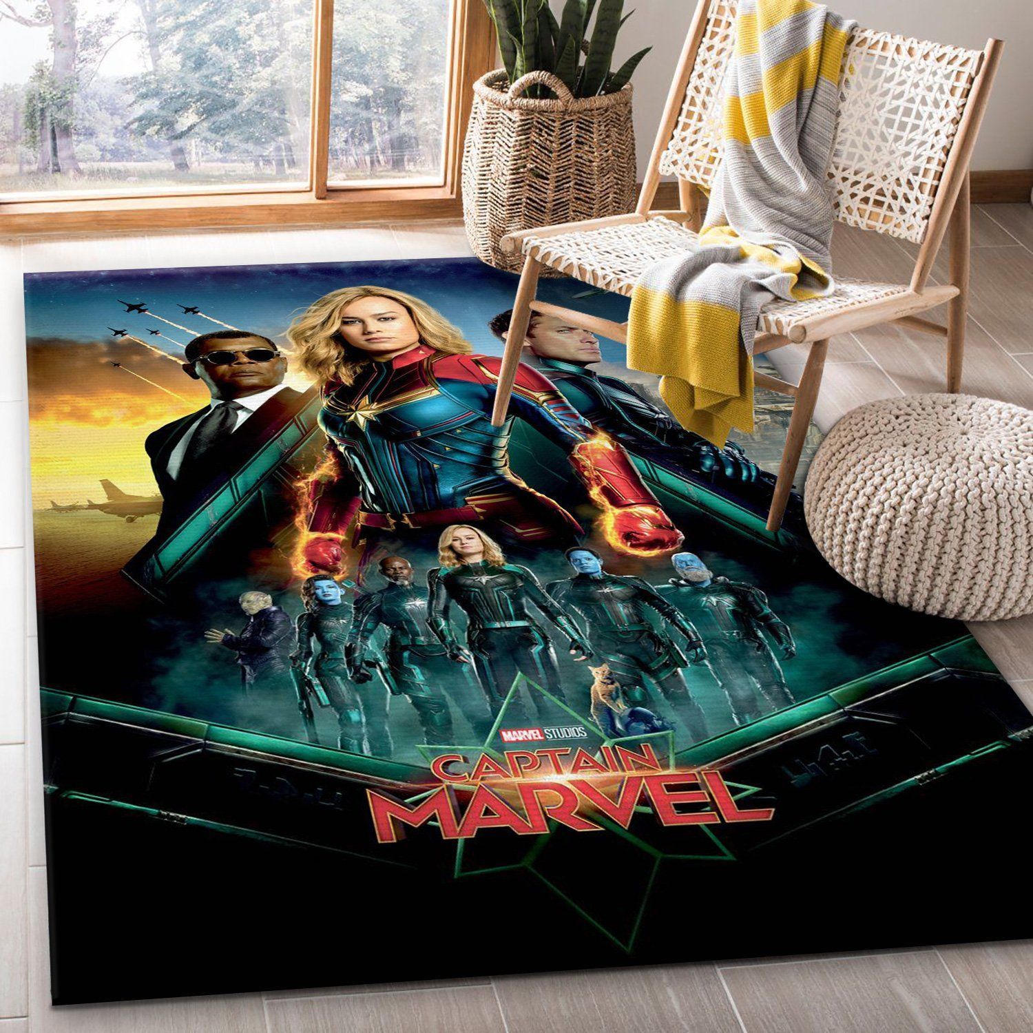 Captain Marvel Movie Movie Area Rug, Living room and bedroom Rug, Home US Decor - Indoor Outdoor Rugs