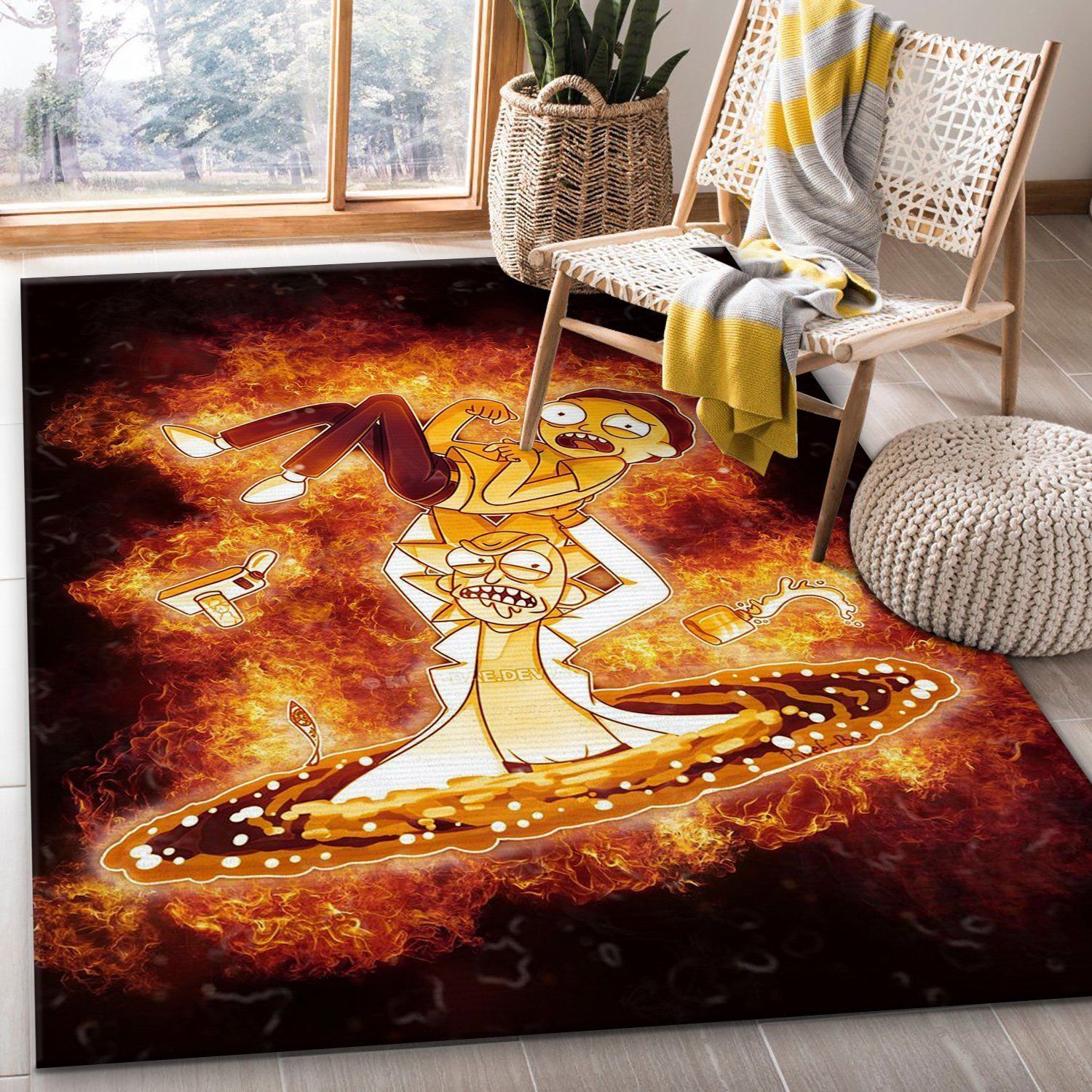 Rick And Morty Area Rug For Christmas Living Room Rug Home Decor Floor Decor - Indoor Outdoor Rugs