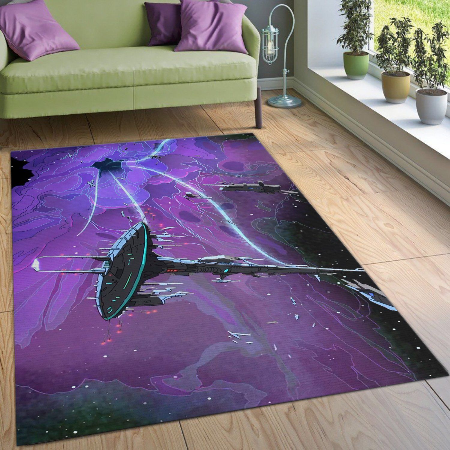 Rick And Morty Space Cartoon Area Rug Living Room Rug Christmas Gift US Decor - Indoor Outdoor Rugs