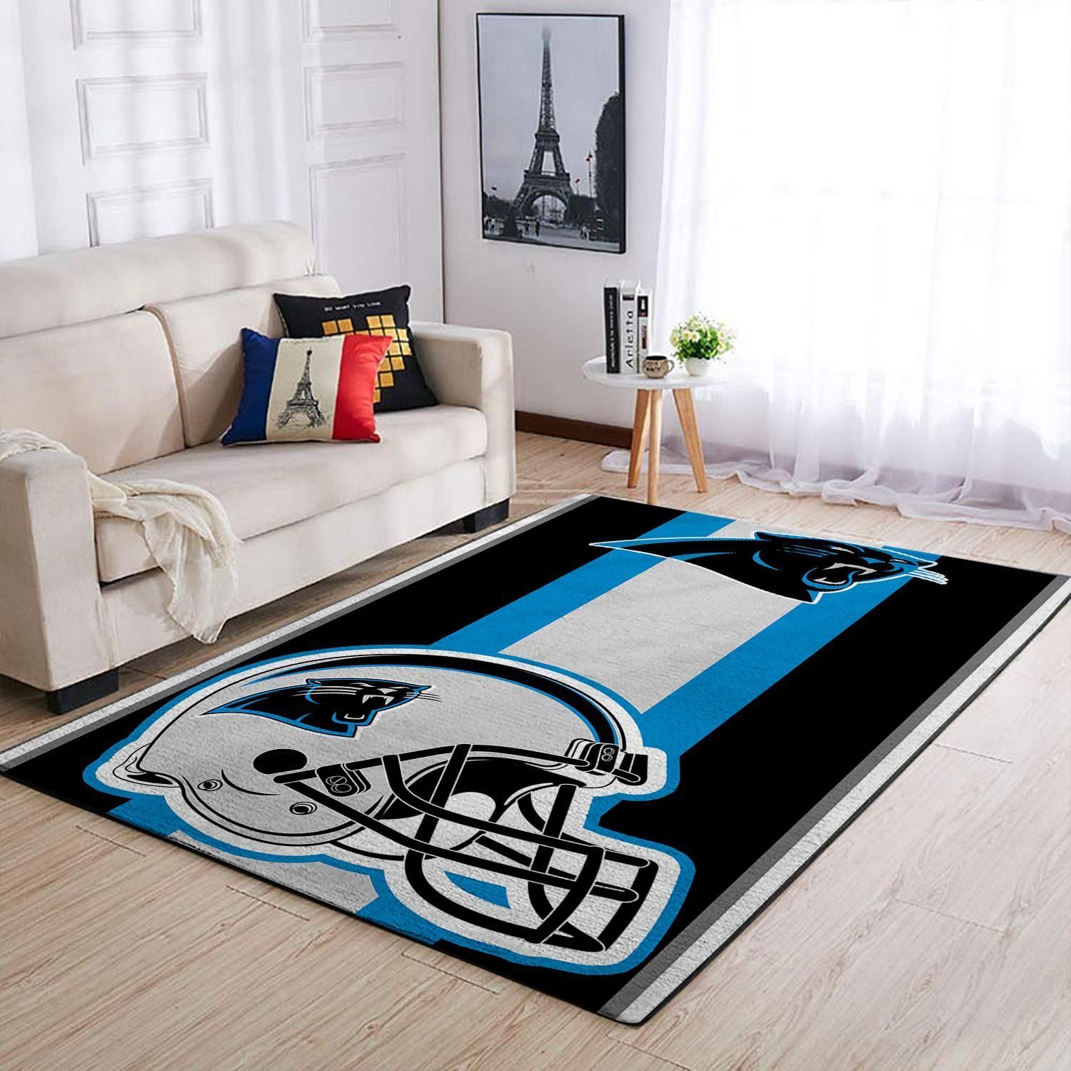 Carolina Panthers Nfl Team Logo Helmet Nice Gift Home Decor Rectangle Area Rug - Indoor Outdoor Rugs