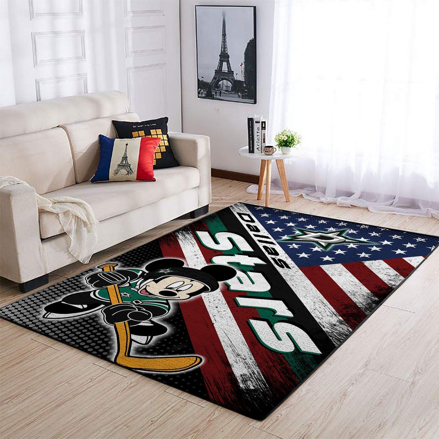 Dallas Stars Nhl Team Logo Mickey Us Style Nice Gift Home Decor Rectangle Area Rug - Indoor Outdoor Rugs