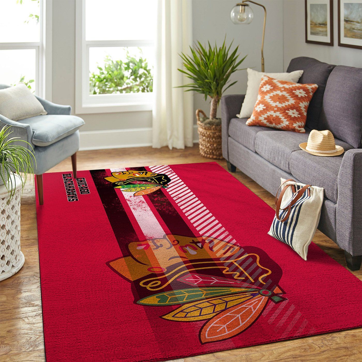 Chicago Blackhawks Nhl Team Logo Nice Gift Home Decor Rectangle Area Rug - Indoor Outdoor Rugs