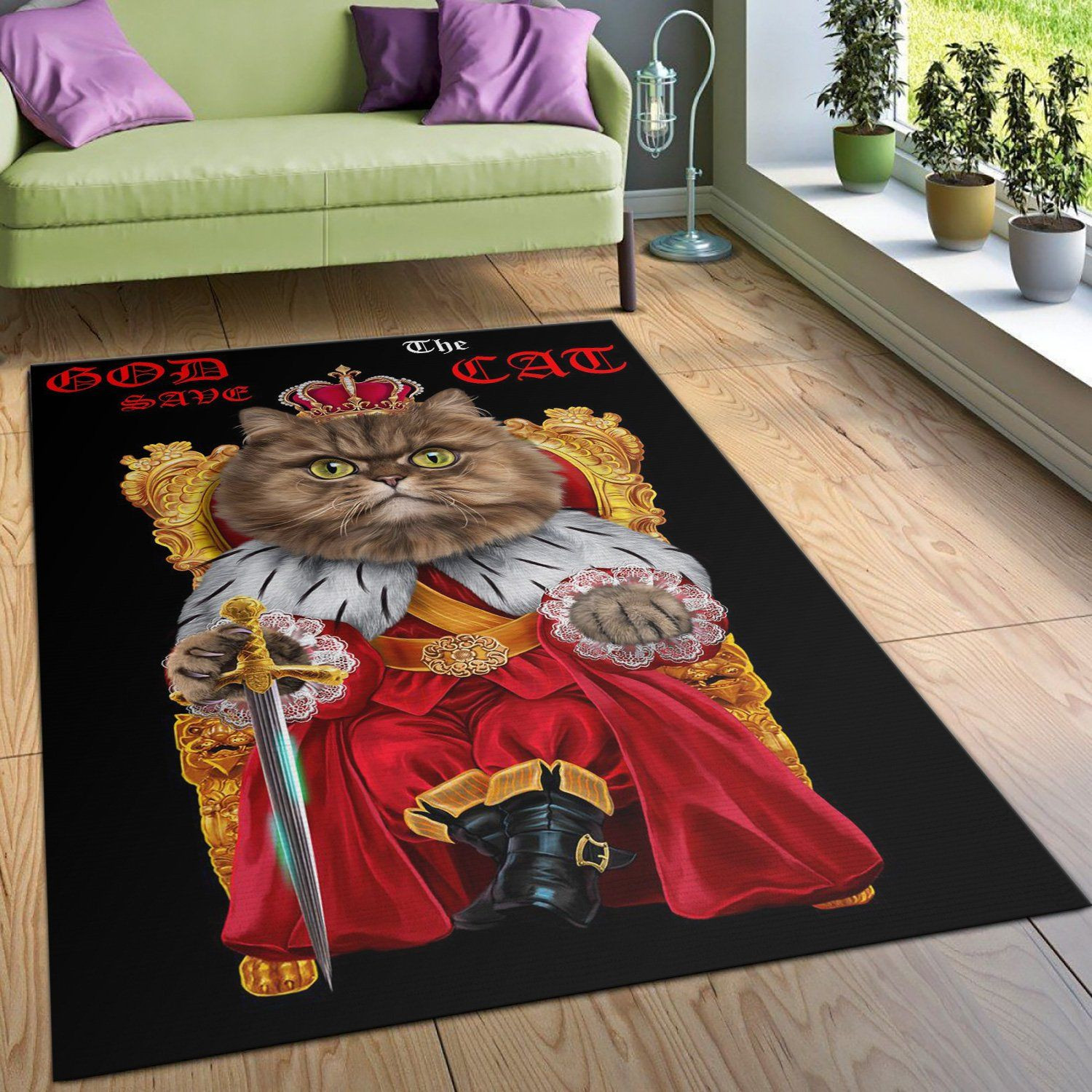 Your Highness King Cat Area Rug Living room and bedroom Rug Family Gift US Decor - Indoor Outdoor Rugs