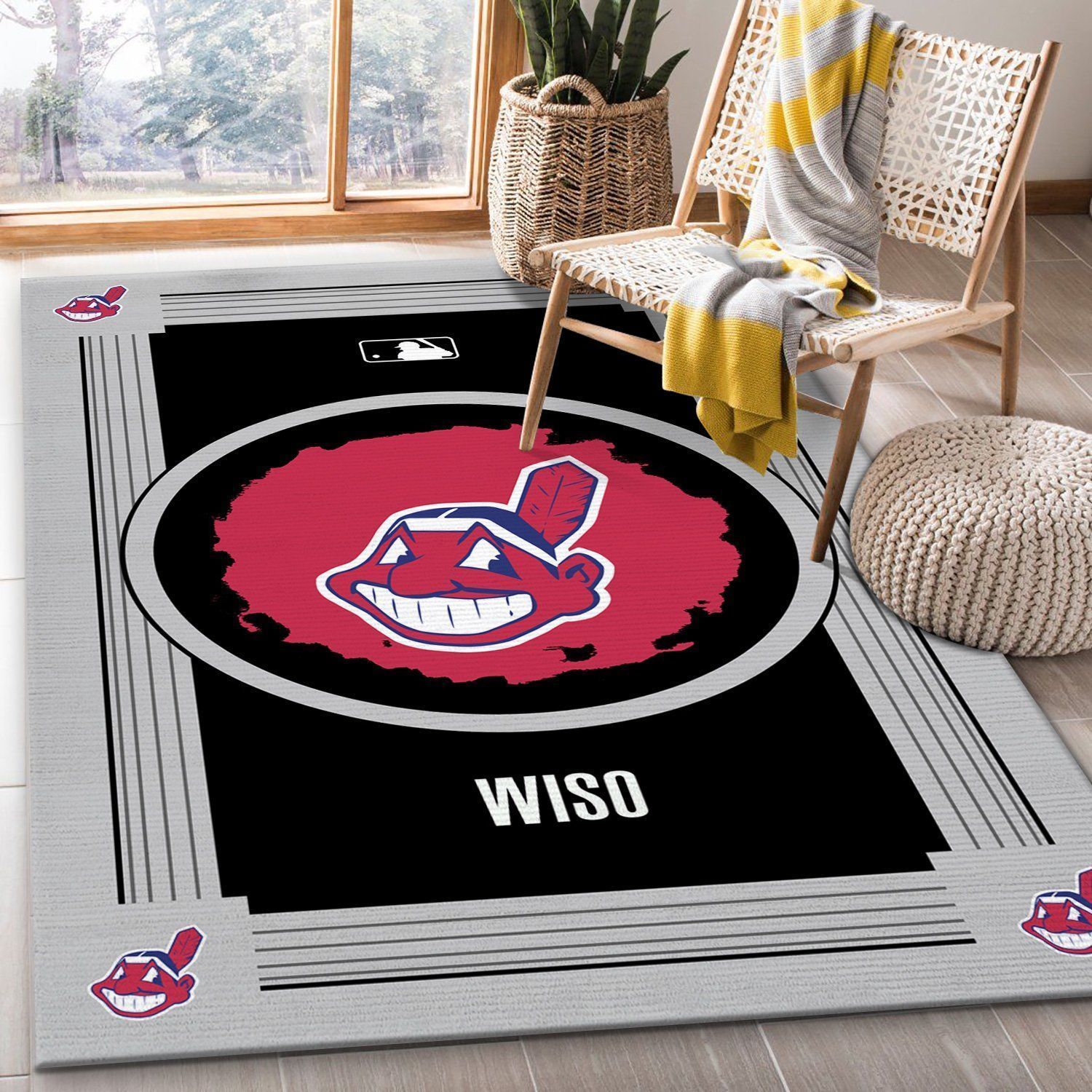 Cleveland Indians Rug Living Room Rug Home Decor - Indoor Outdoor Rugs