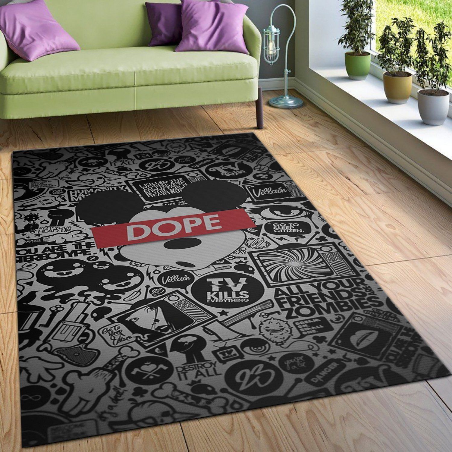 Mickey Mouse Dope Beautiful Area Rug For Christmas, Living room and bedroom Rug, Home Decor - Indoor Outdoor Rugs