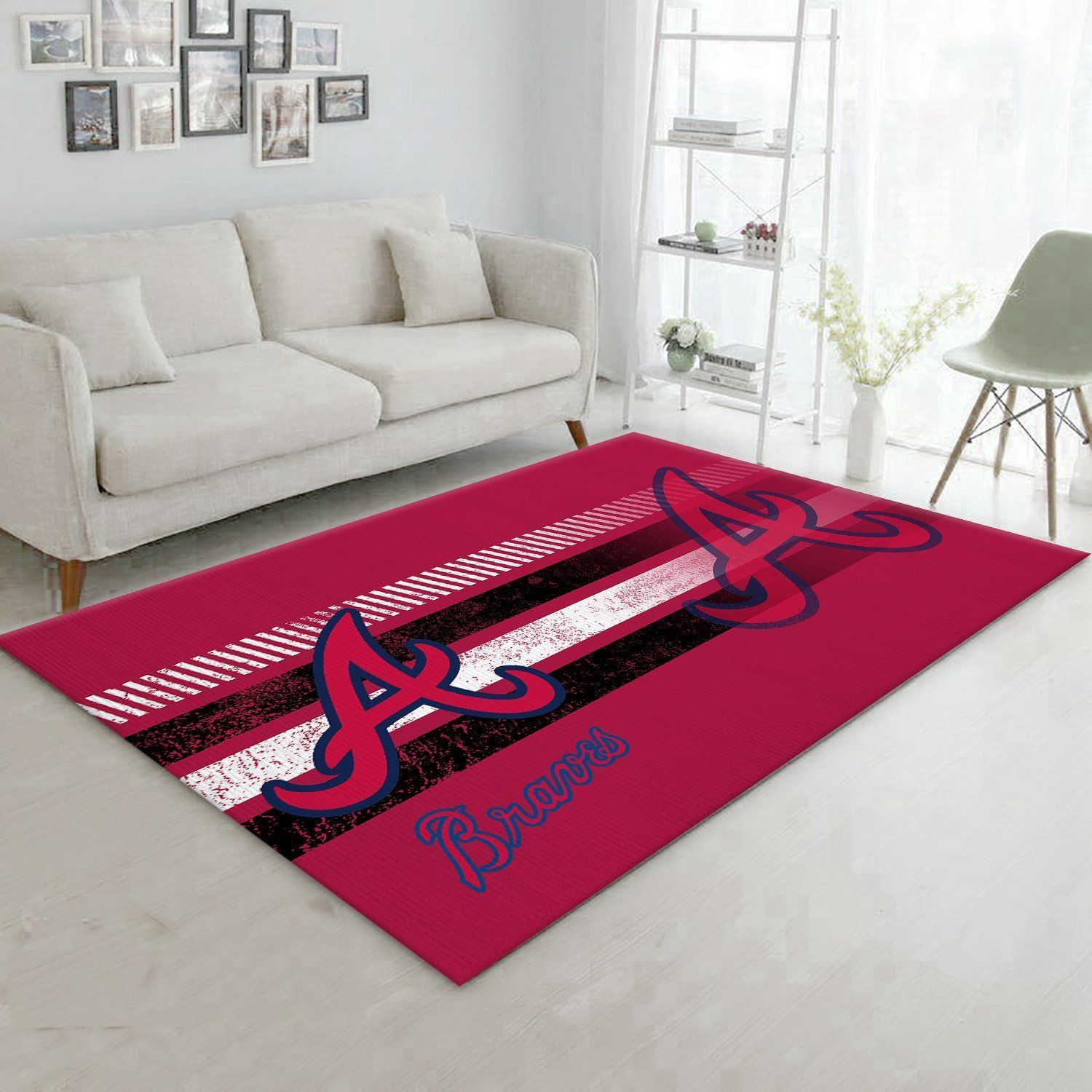 Atlanta Braves Mlb Rug Room Carpet Sport Custom Area Floor Home Decor - Indoor Outdoor Rugs