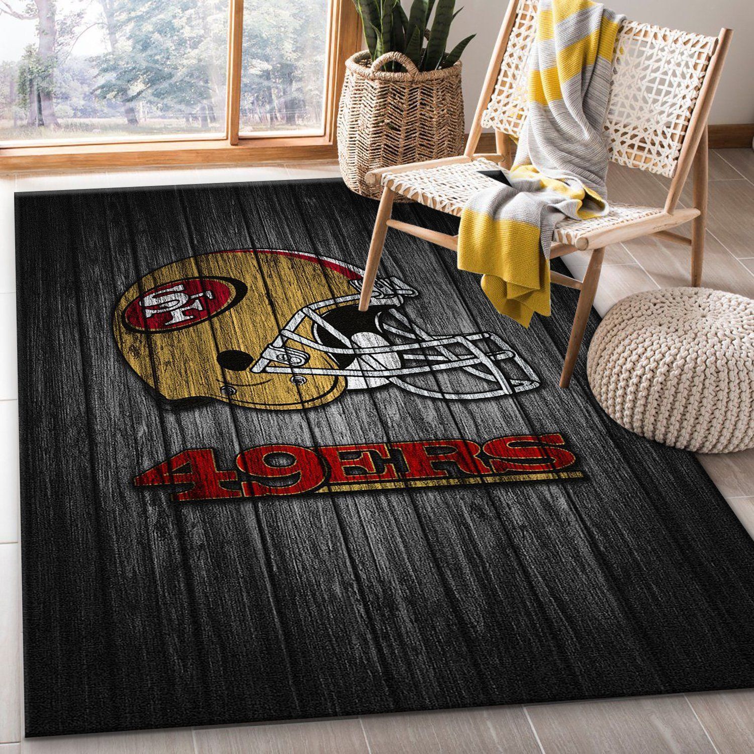 San Francisco 49ers Nfl Logo Area Rug For Gift Bedroom Rug US Gift Decor - Indoor Outdoor Rugs