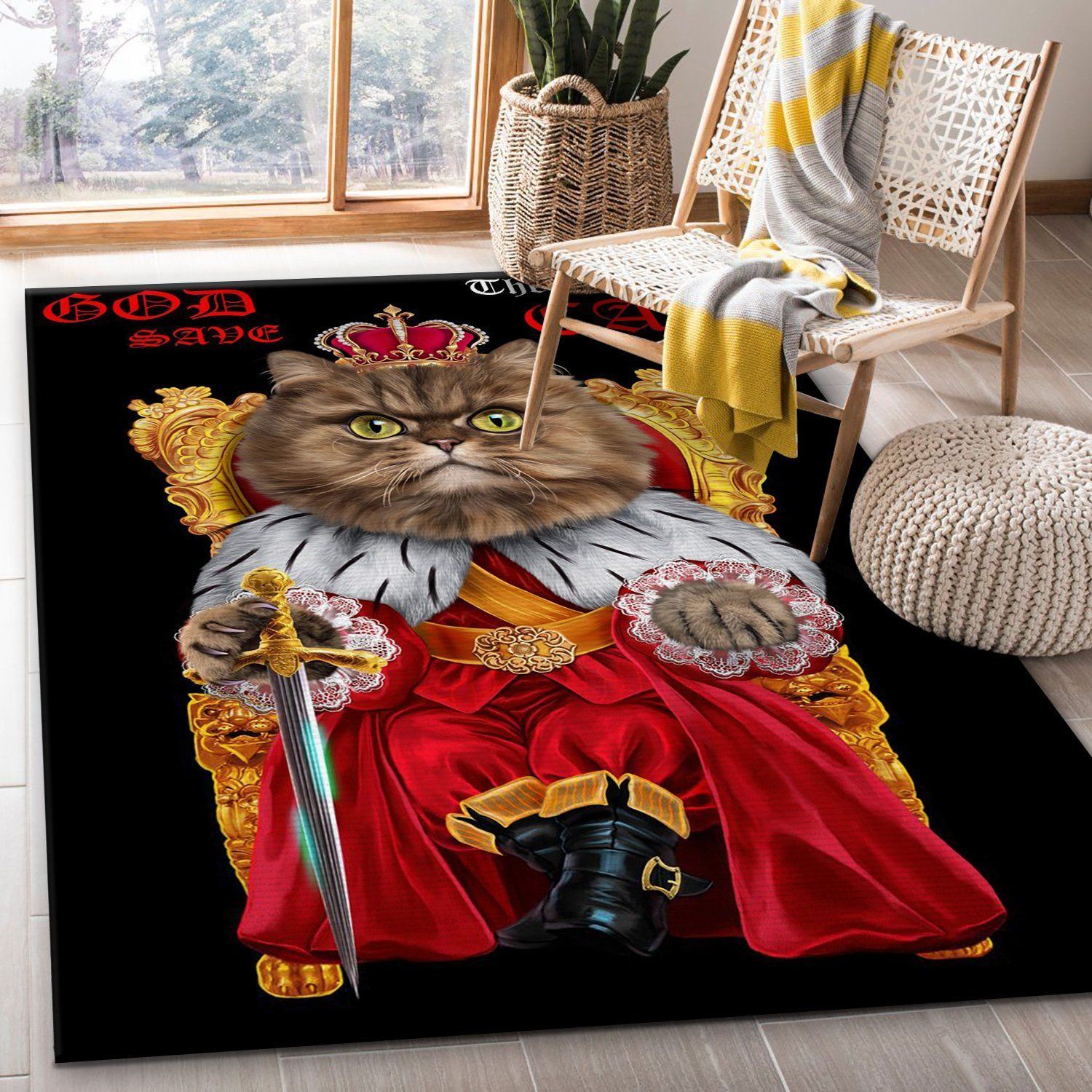 Your Highness King Cat Area Rug Living room and bedroom Rug Family Gift US Decor - Indoor Outdoor Rugs