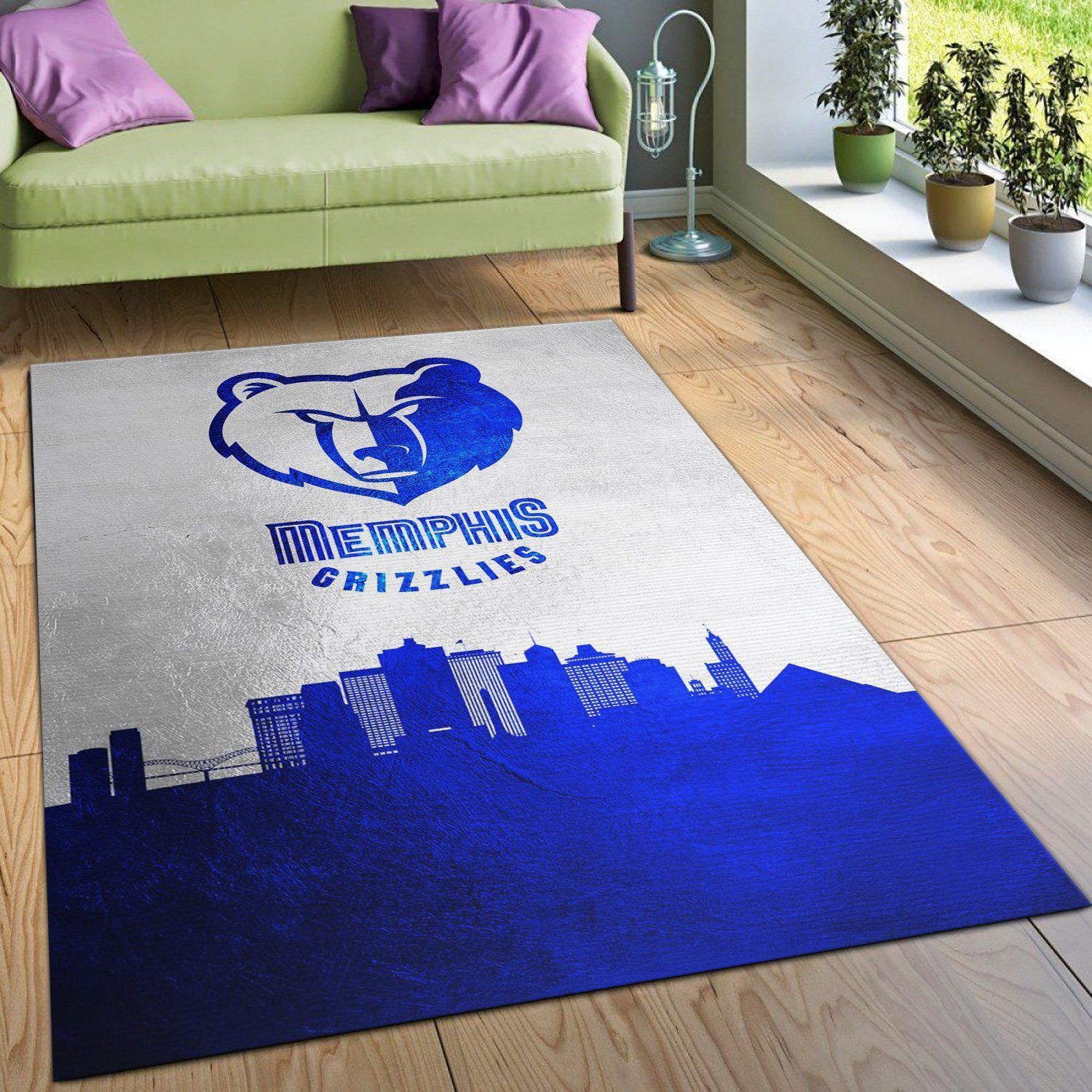 Memphis Grizzlies Skyline Area Rug, Living Room Rug, Home US Decor - Indoor Outdoor Rugs