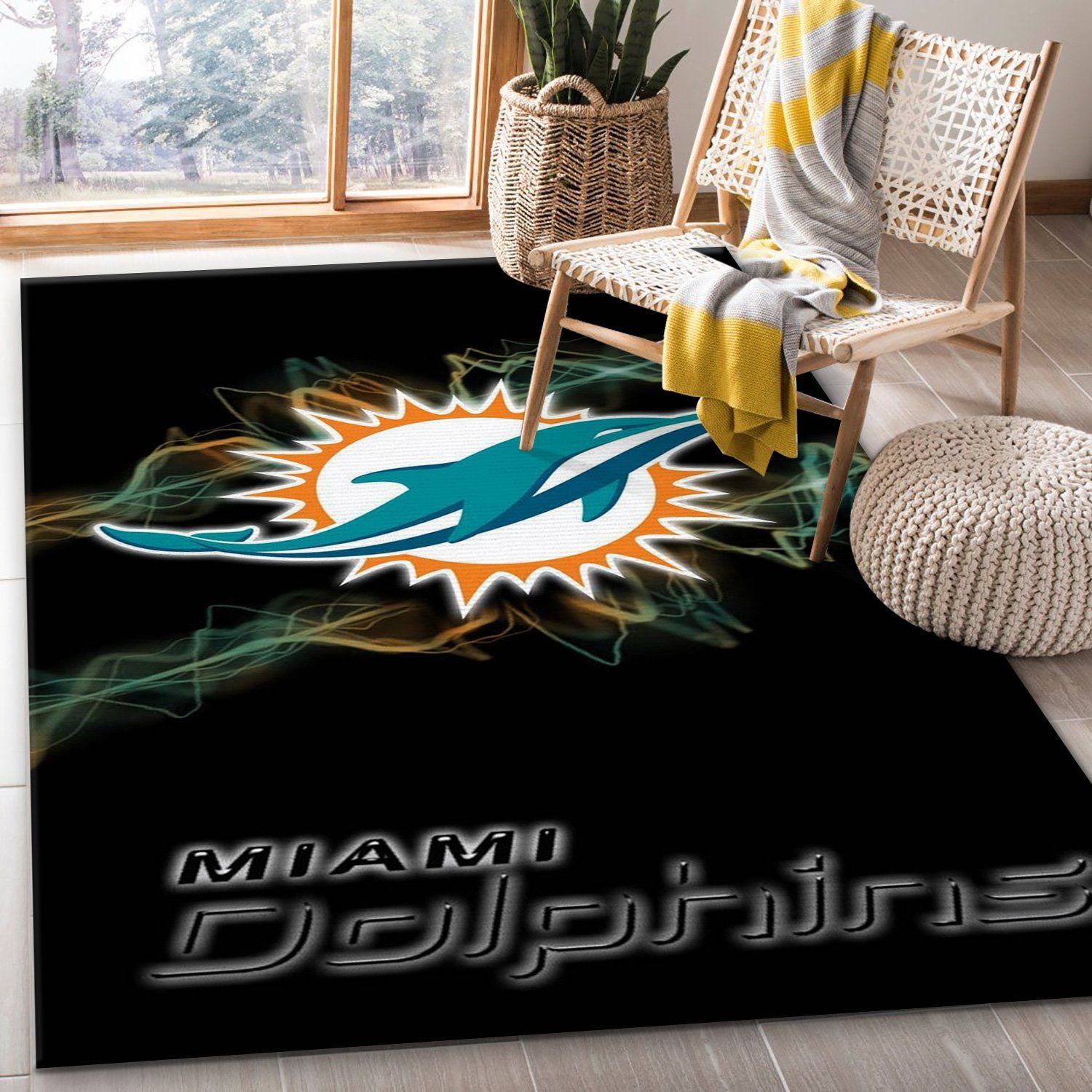 Miami Dolphins NFL Noel Gift Rug Living Room Rug Home Decor Floor Decor - Indoor Outdoor Rugs