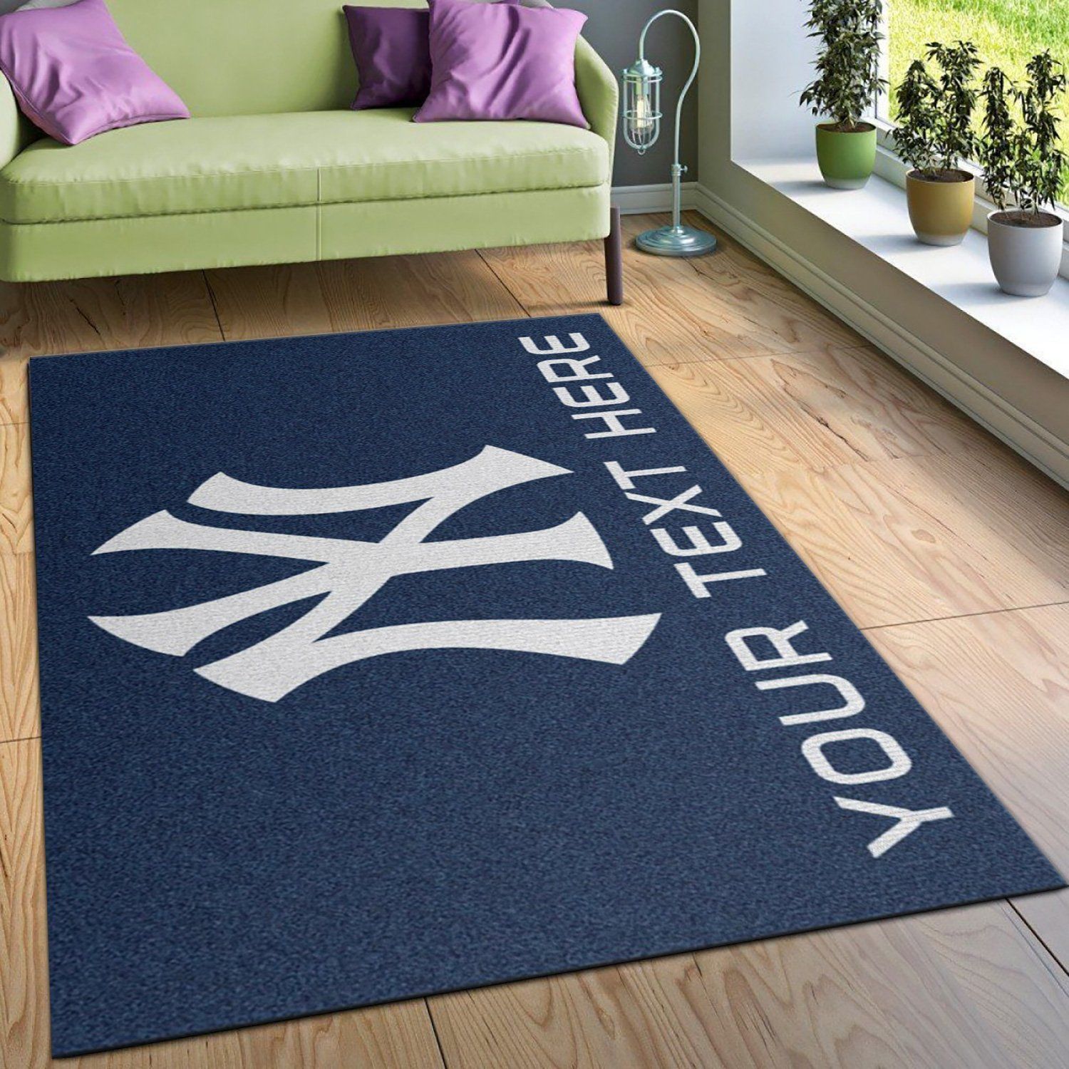 Customizable New York Yankees Personalized Accent Rug Area Rug Carpet, Living room and bedroom Rug, Home US Decor - Indoor Outdoor Rugs