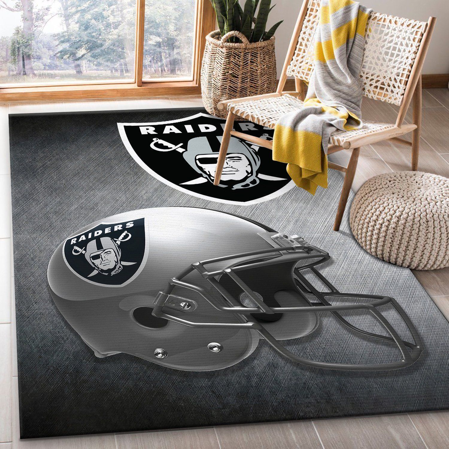 Las Vegas Raiders Football Nfl Team Home Decor Area Rug Rugs For Living Room Rug Home Decor - Indoor Outdoor Rugs