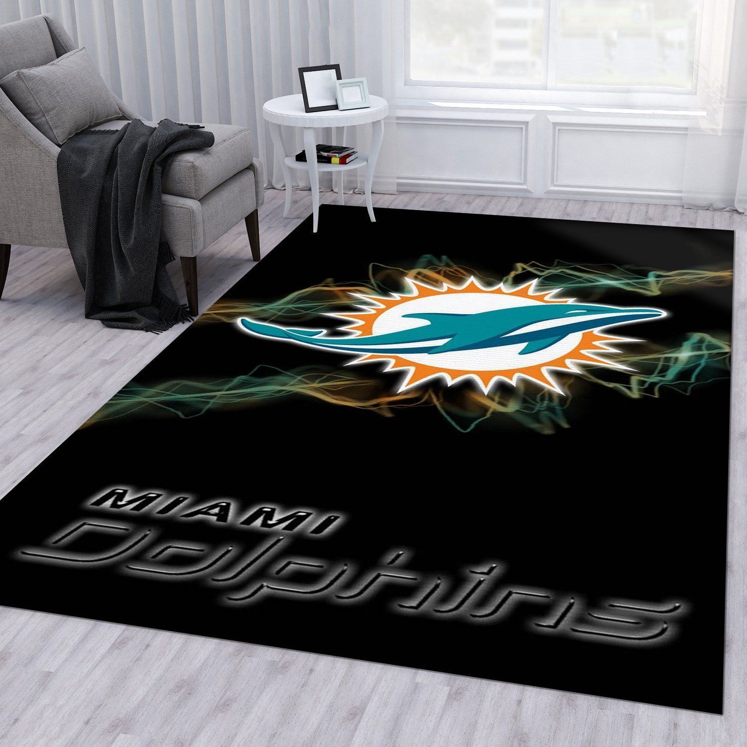 Miami Dolphins NFL Noel Gift Rug Living Room Rug Home Decor Floor Decor - Indoor Outdoor Rugs