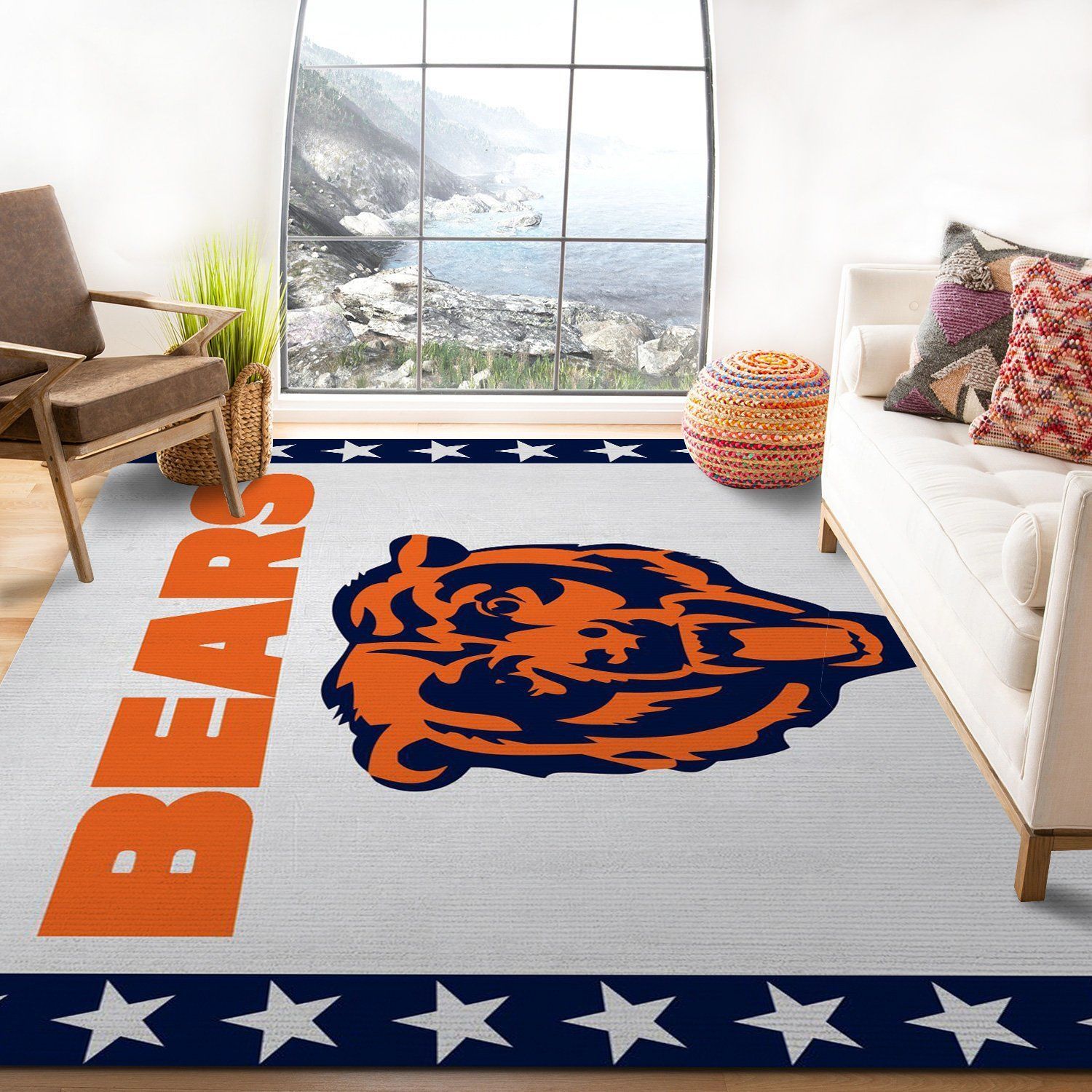 Chicago Bears Modern Nfl Area Rug Bedroom Rug Home US Decor - Indoor Outdoor Rugs