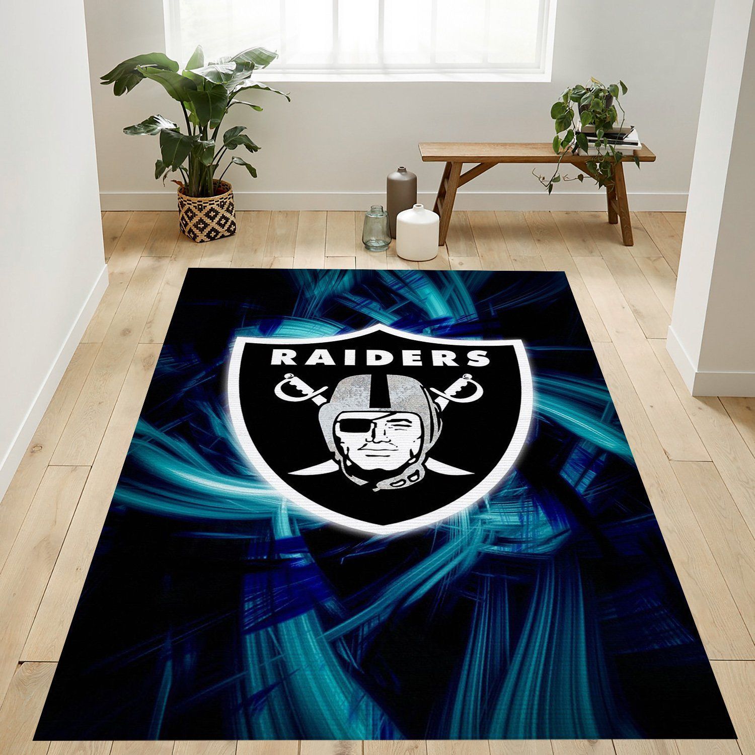 Oakland Raiders Nfl Area Rug Bedroom Rug US Gift Decor - Indoor Outdoor Rugs