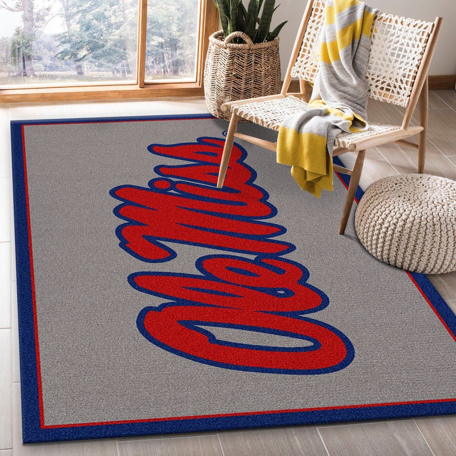 College Spirit Mississippi Sport Area Rug Carpet Team Logo Christmas Gift US Decor - Indoor Outdoor Rugs