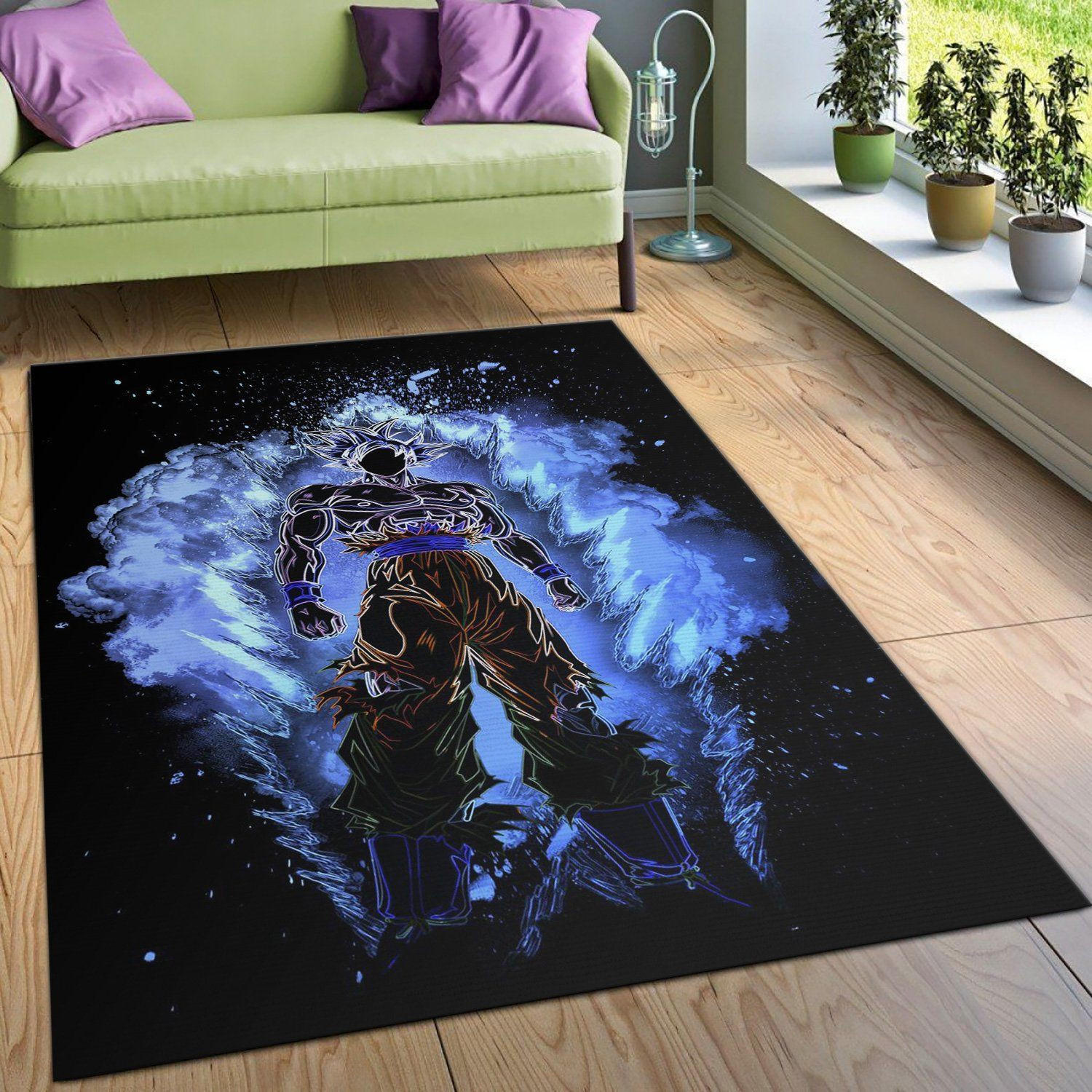 Soul Of The Ultra Instinct Anime Hero Area Rug, Gift for fans, Family Gift US Decor - Indoor Outdoor Rugs