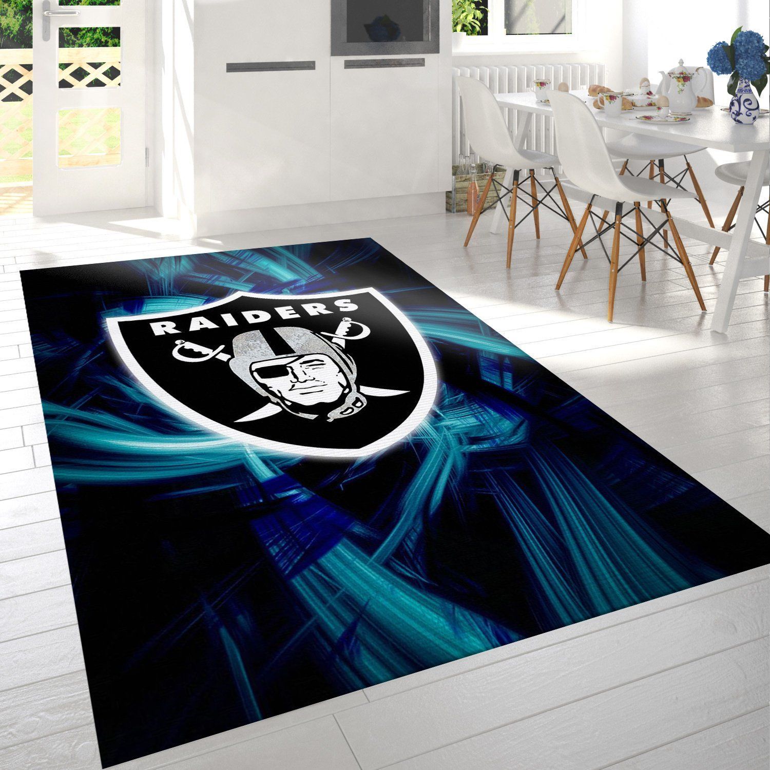 Oakland Raiders Nfl Area Rug Bedroom Rug US Gift Decor - Indoor Outdoor Rugs