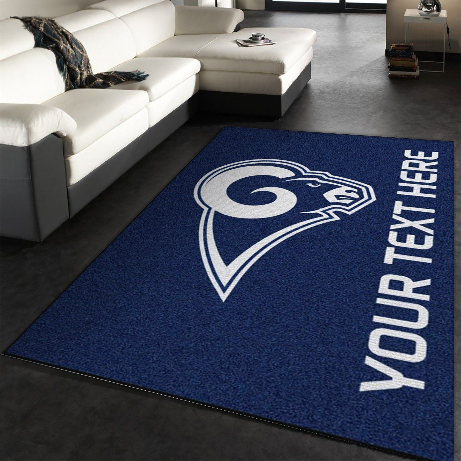 Customizable Los Angeles Rams Personalized Accent Rug NFL Area Rug For Christmas, Kitchen Rug, Family Gift US Decor - Indoor Outdoor Rugs