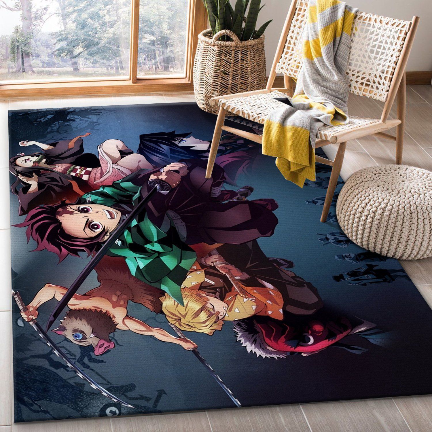 Anime Demon Slayer V1 Rug Bedroom Rug US Gift Decor - Indoor Outdoor Rugs