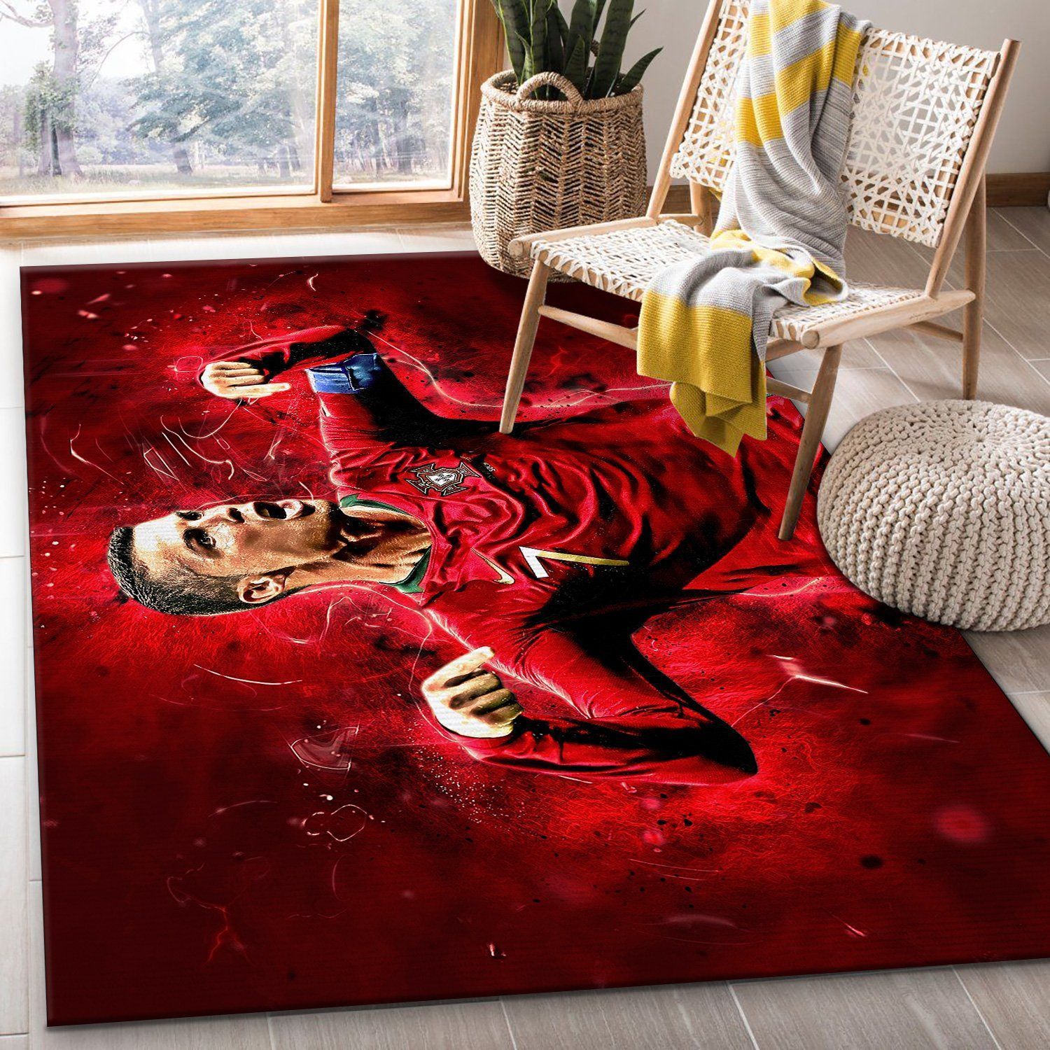 Cristiano Ronaldo Seleccion De Portugal Area Rug Geeky Carpet home decor Bedroom Living Room d cor - Indoor Outdoor Rugs