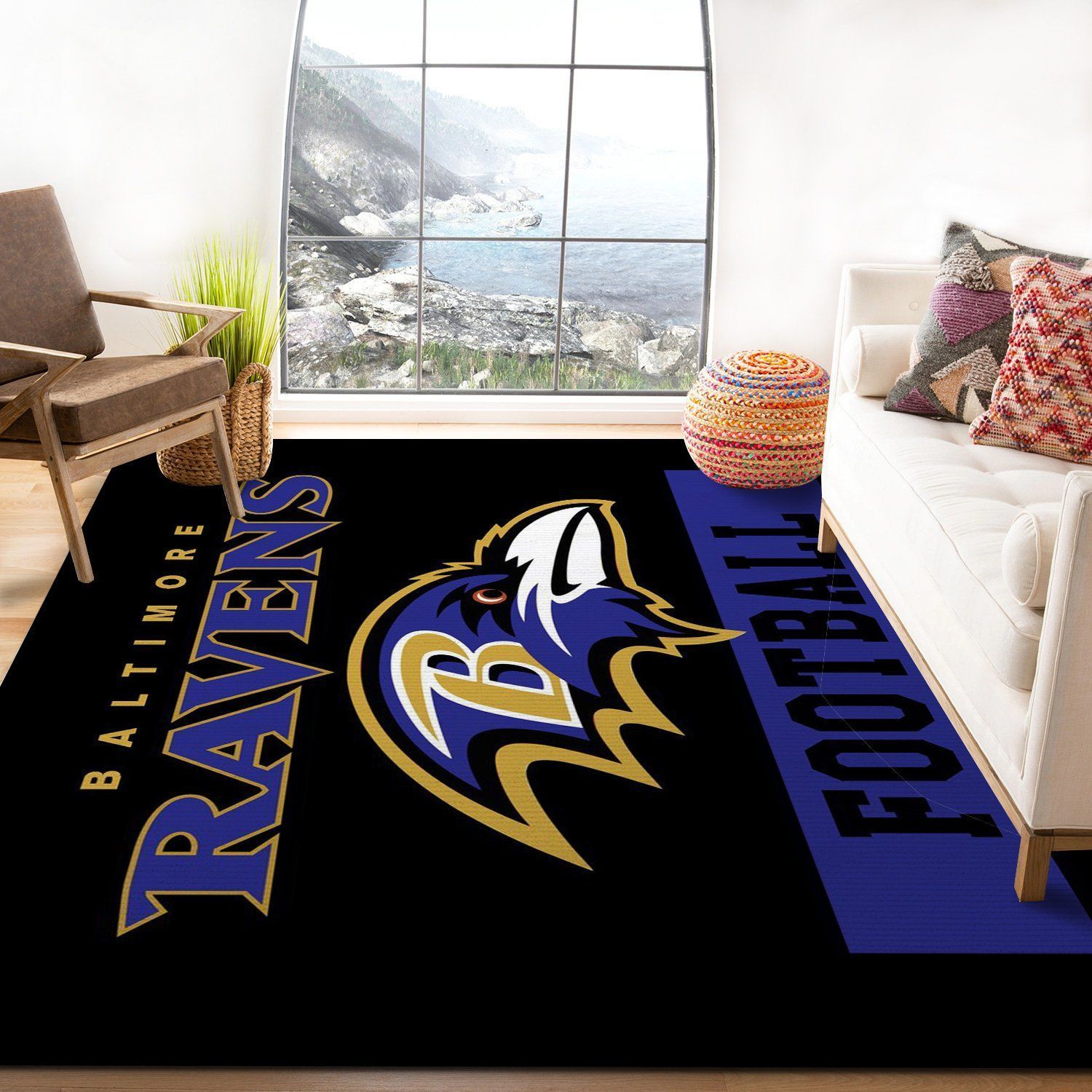 Baltimore Ravens Football Nfl Area Rug Bedroom Rug Home Decor Floor Decor - Indoor Outdoor Rugs