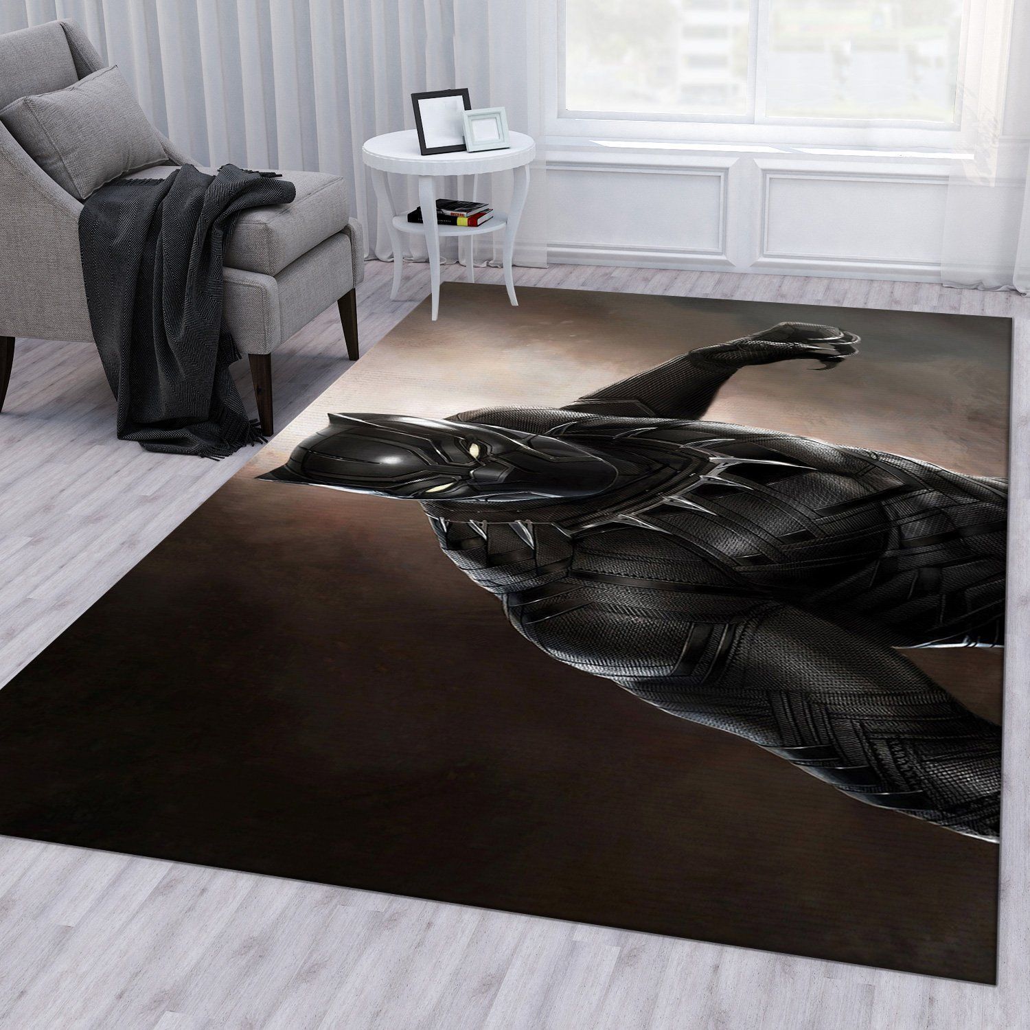 Black Panther Ver1 Movie Area Rug Bedroom Rug Home Decor Floor Decor - Indoor Outdoor Rugs