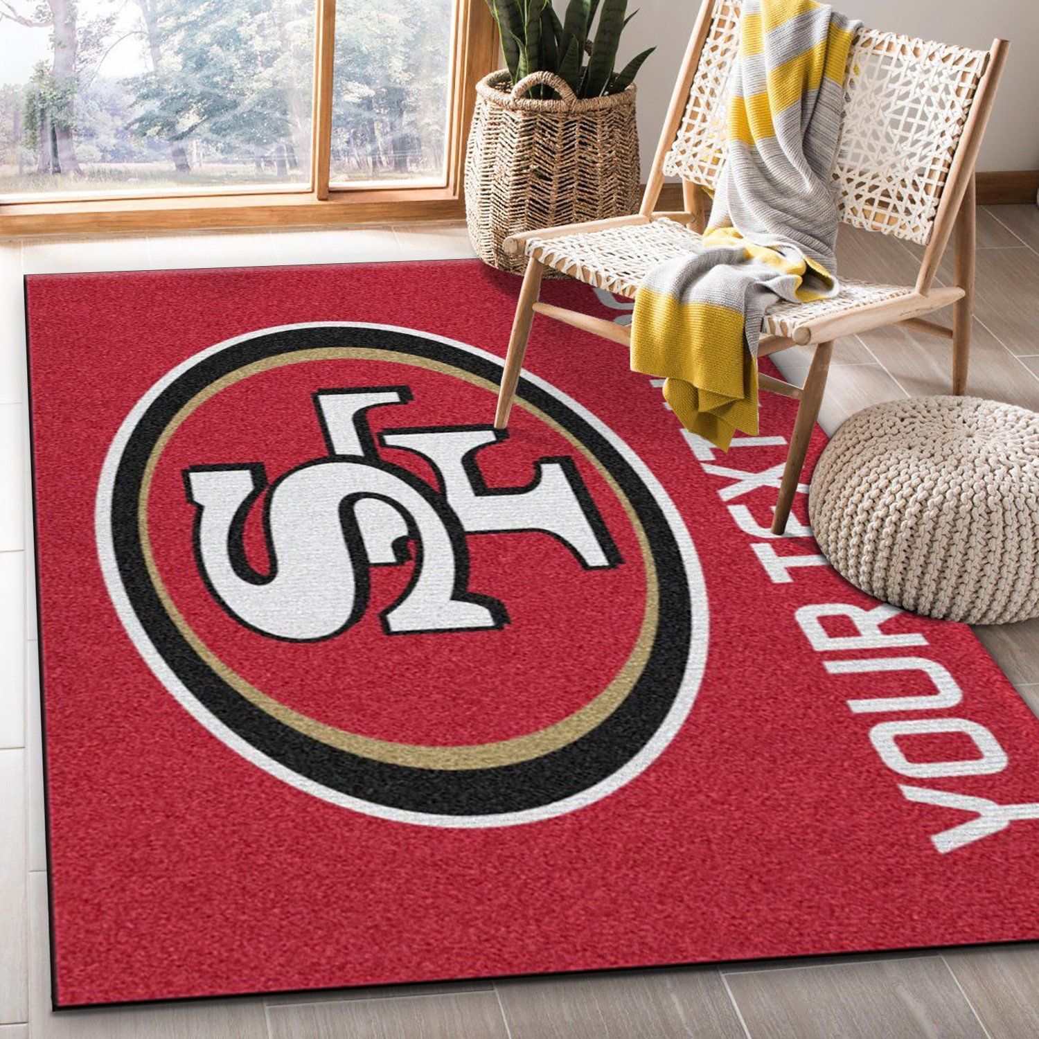 Customizable San Francisco 49ers Personalized Accent Rug NFL Area Rug Carpet, Kitchen Rug, US Gift Decor - Indoor Outdoor Rugs