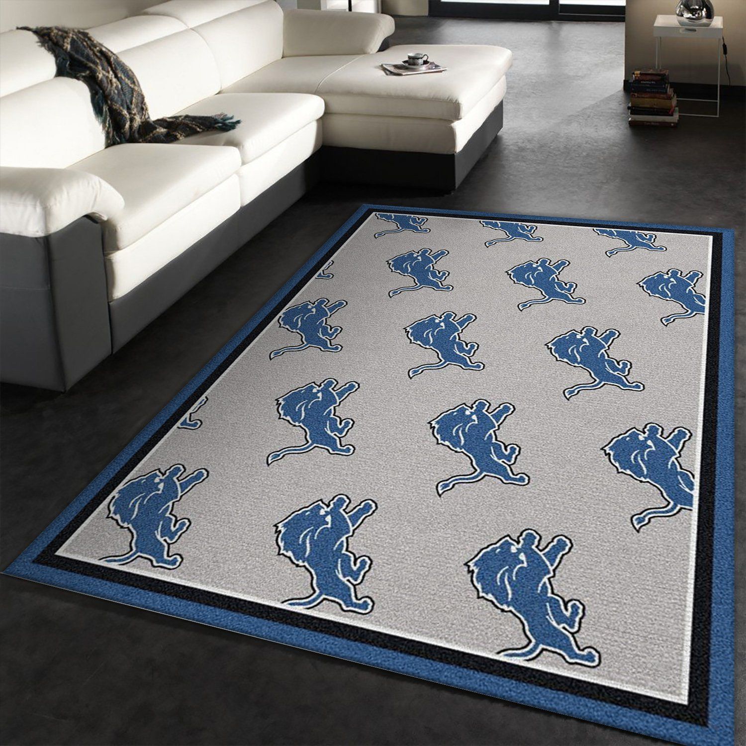 Detroit Lions Repeat Rug Nfl Team Area Rug, Living Room Rug, Family Gift US Decor - Indoor Outdoor Rugs