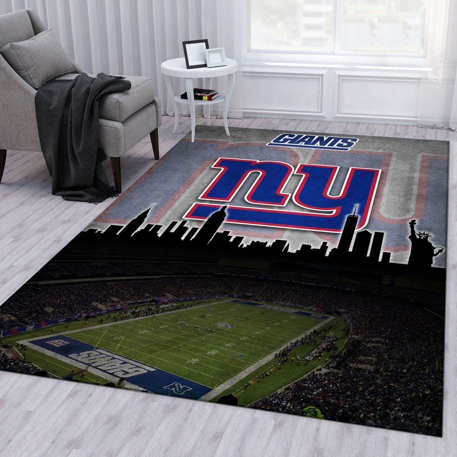 New York Giants NFL Area Rug Bedroom Rug US Gift Decor - Indoor Outdoor Rugs