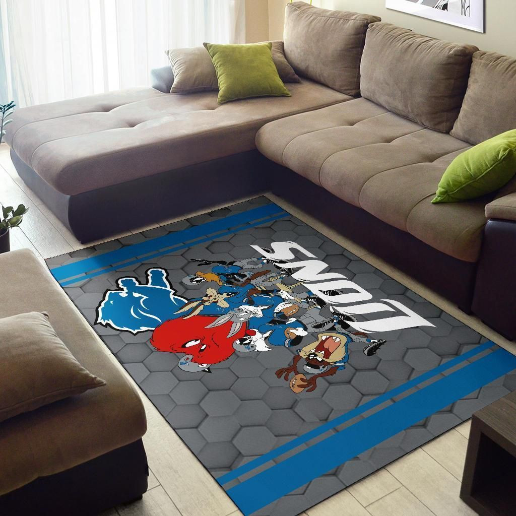 Looney Tunes Lions Team Rug Area Football Carpet Fan - Indoor Outdoor Rugs