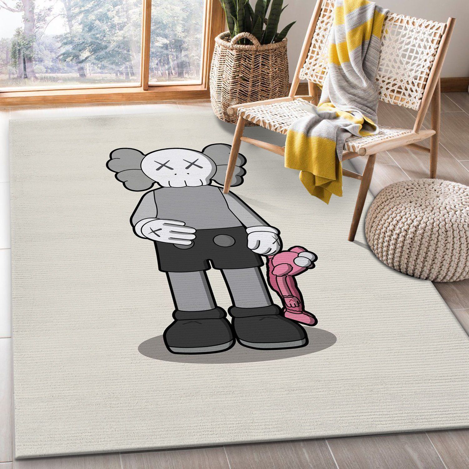 Kaws Share Cream Area Rug Bedroom Rug Christmas Gift US Decor – Indoor Outdoor Rugs