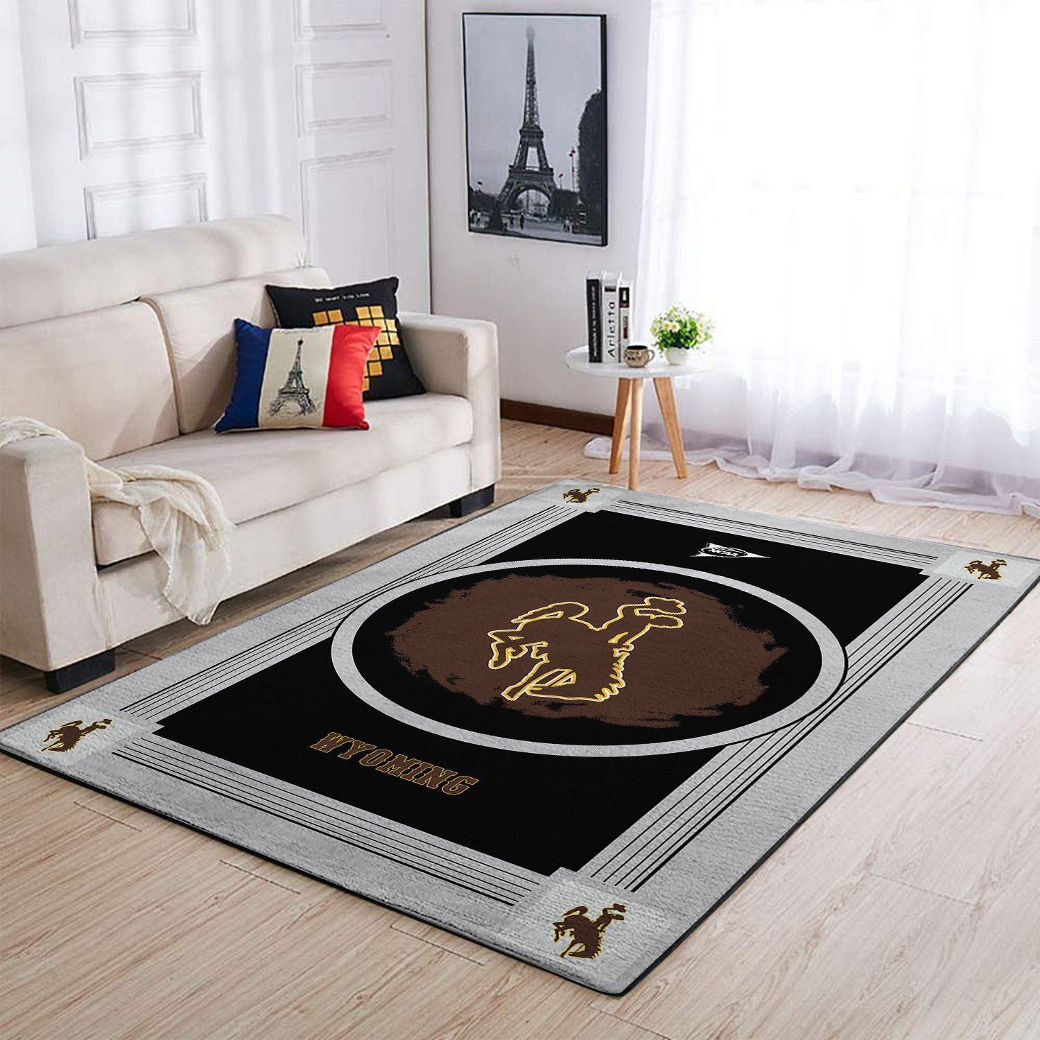 Wyoming Cowboys Ncaa Team Logo Nice Gift Home Decor Rectangle Area Rug - Indoor Outdoor Rugs