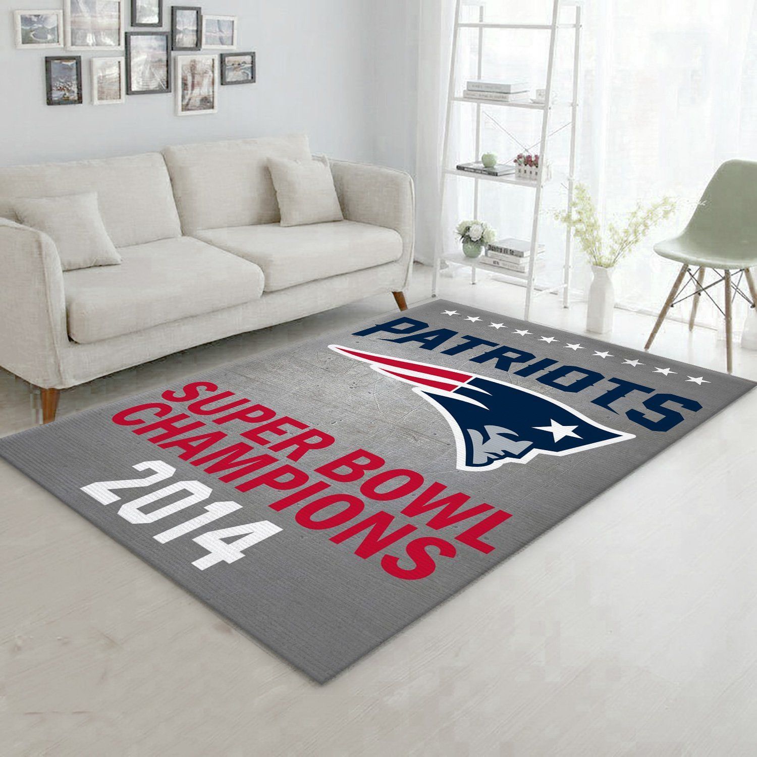 New England Patriots 2014 Nfl Area Rug Bedroom Rug US Gift Decor - Indoor Outdoor Rugs