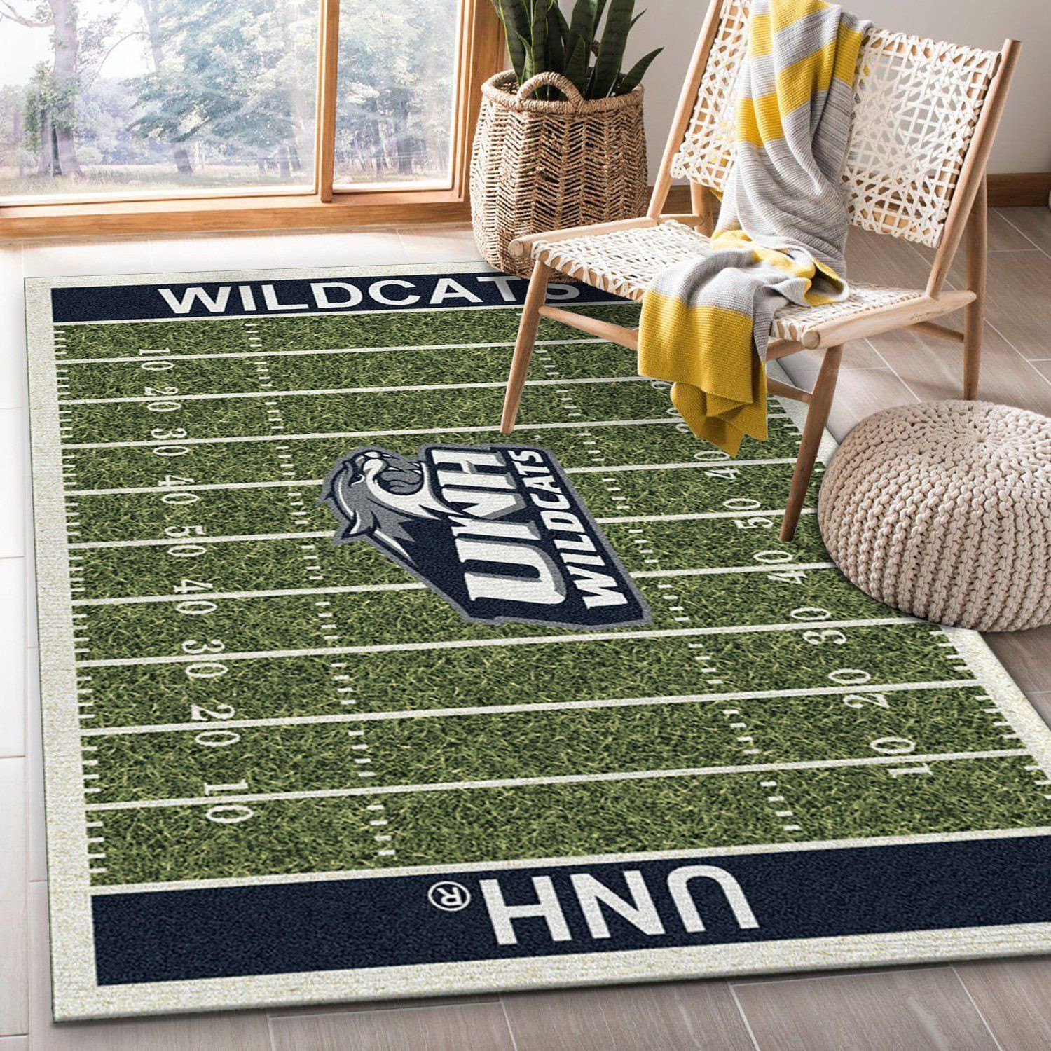 College New Hampshire NFL Team Logo Area Rug, Kitchen Rug, Family Gift US Decor - Indoor Outdoor Rugs