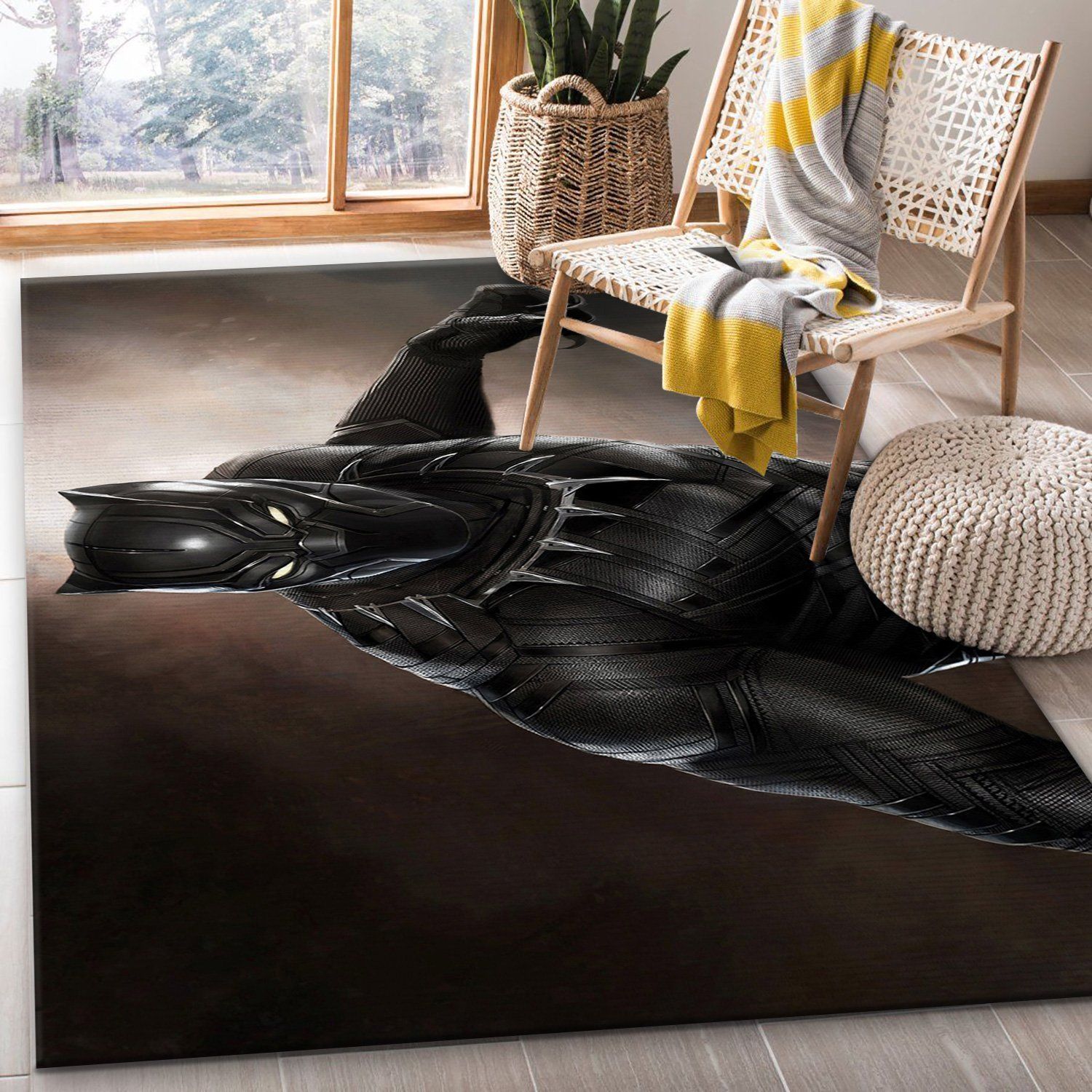 Black Panther Ver1 Movie Area Rug Bedroom Rug Home Decor Floor Decor - Indoor Outdoor Rugs