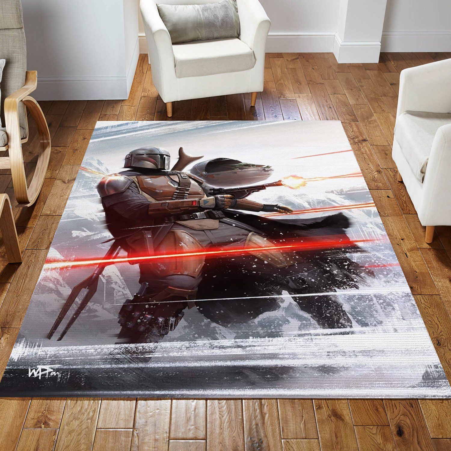 Mandalorian Baby Yoda Ver32 Noel Gift Rug Living Room Rug Home Decor Floor Decor - Indoor Outdoor Rugs