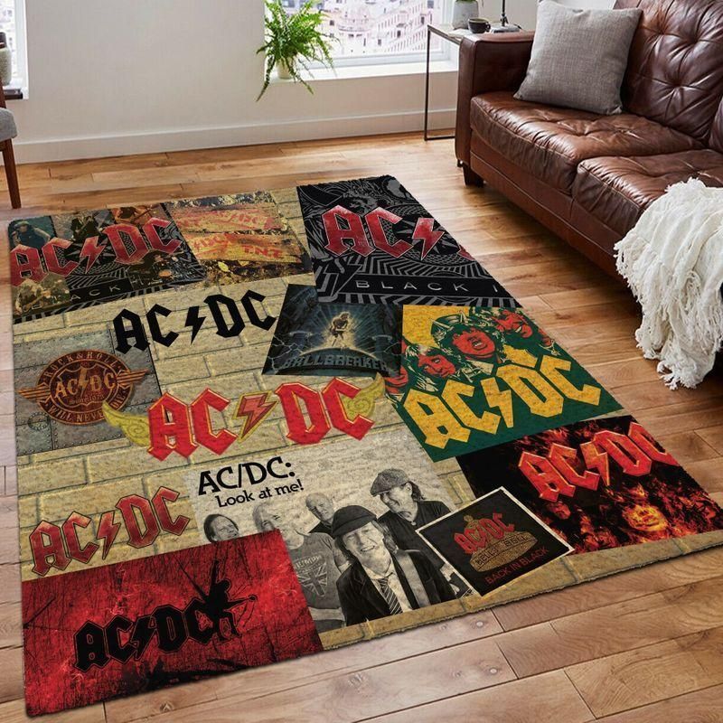 Ac Dc Love This Band Area Rug For Christmas Bedroom Rug Home Decor Floor Decor - Indoor Outdoor Rugs