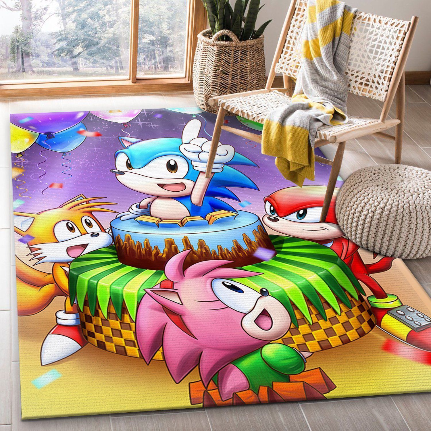 Sonic Friends Cake Disney Area Rug, Kitchen Rug, Family Gift US Decor - Indoor Outdoor Rugs