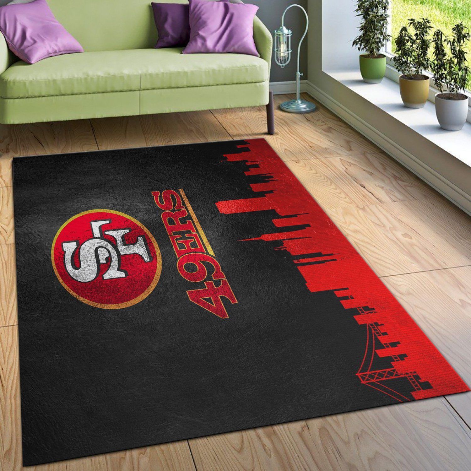 San Francisco 49ers NFL Area Rug, Kitchen Rug, Home US Decor - Indoor Outdoor Rugs