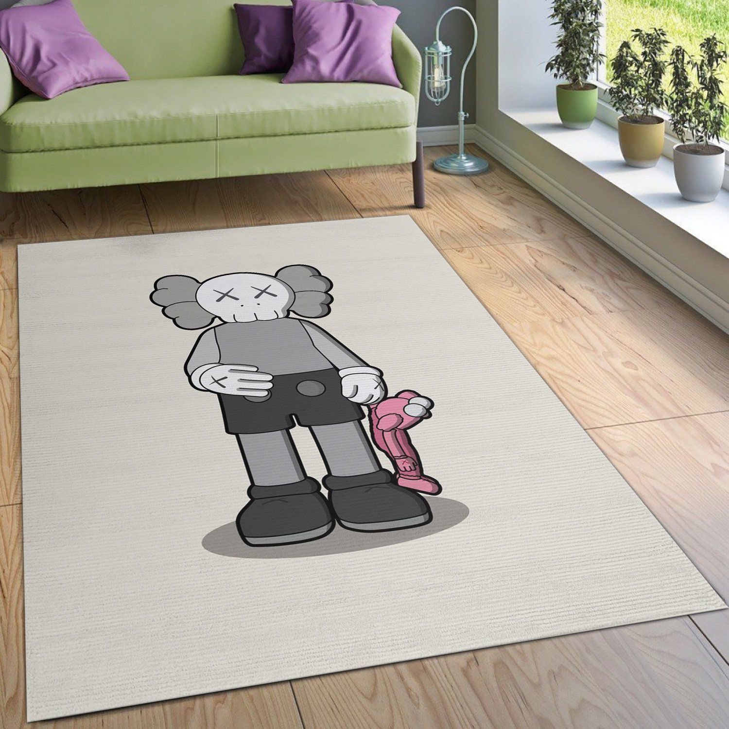 Kaws Share Cream Area Rug Bedroom Rug Christmas Gift US Decor - Indoor Outdoor Rugs