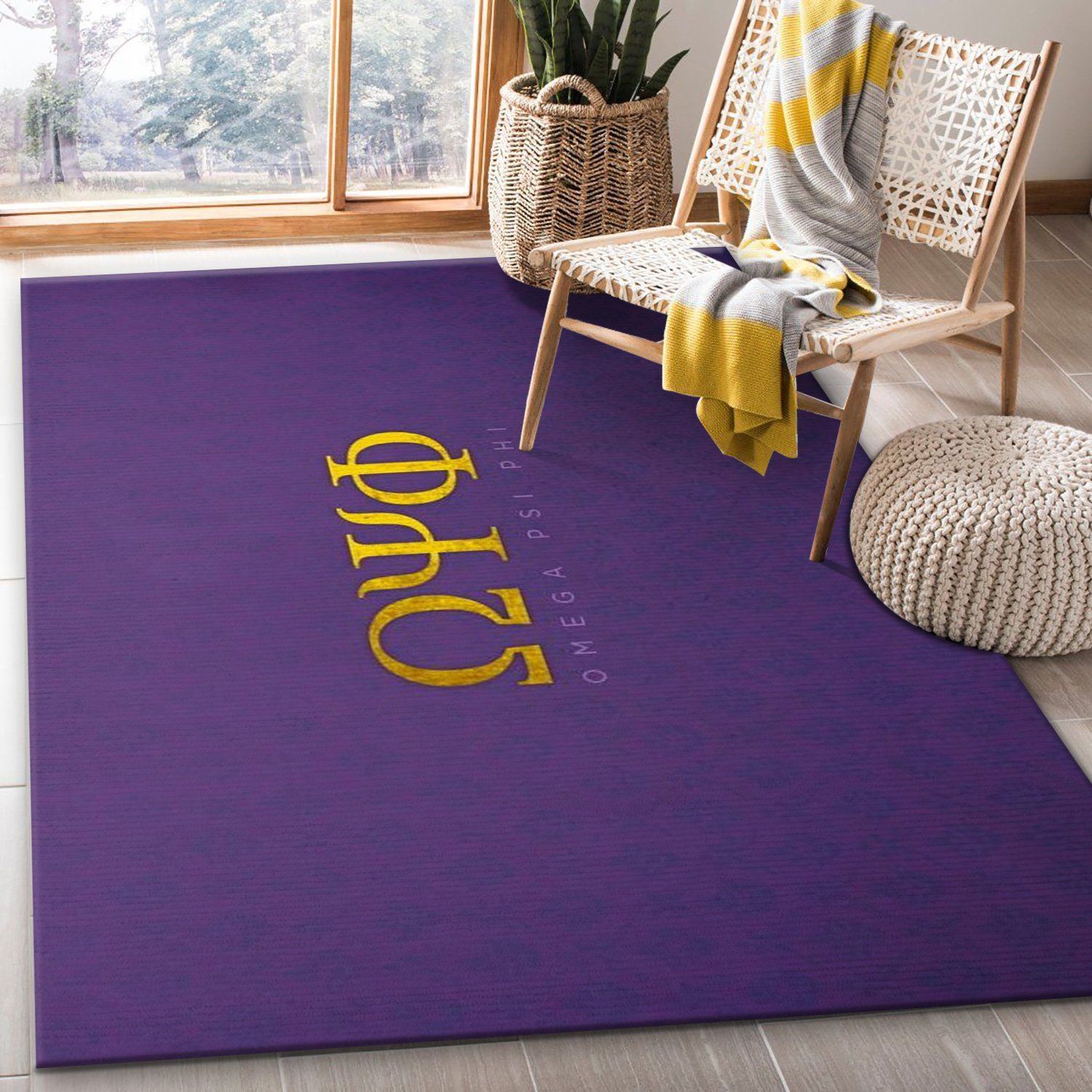 Omega Psi Phi Rug Bedroom Rug Family Gift US Decor - Indoor Outdoor Rugs