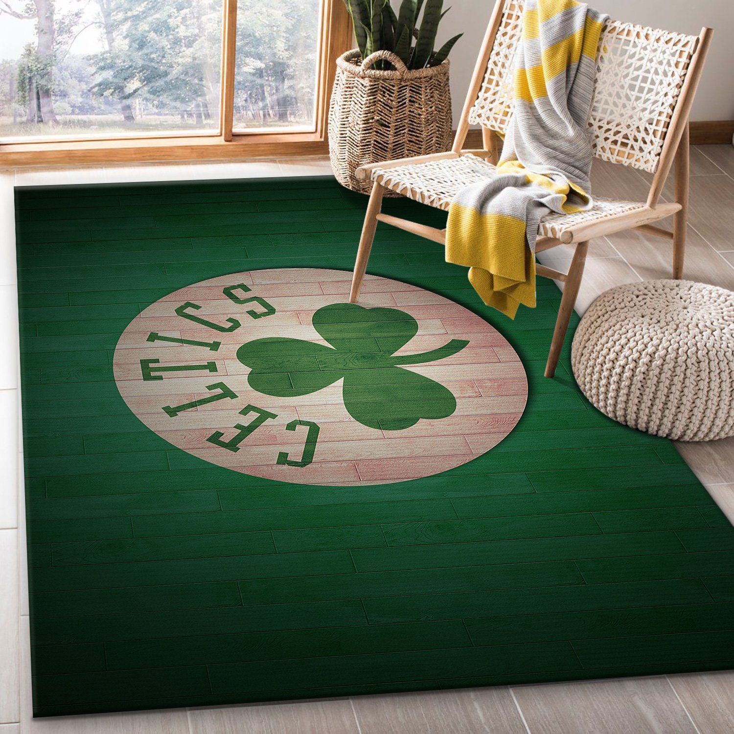 Boston Celtics Rug Basketball Floor Decor The US Decor - Indoor Outdoor Rugs