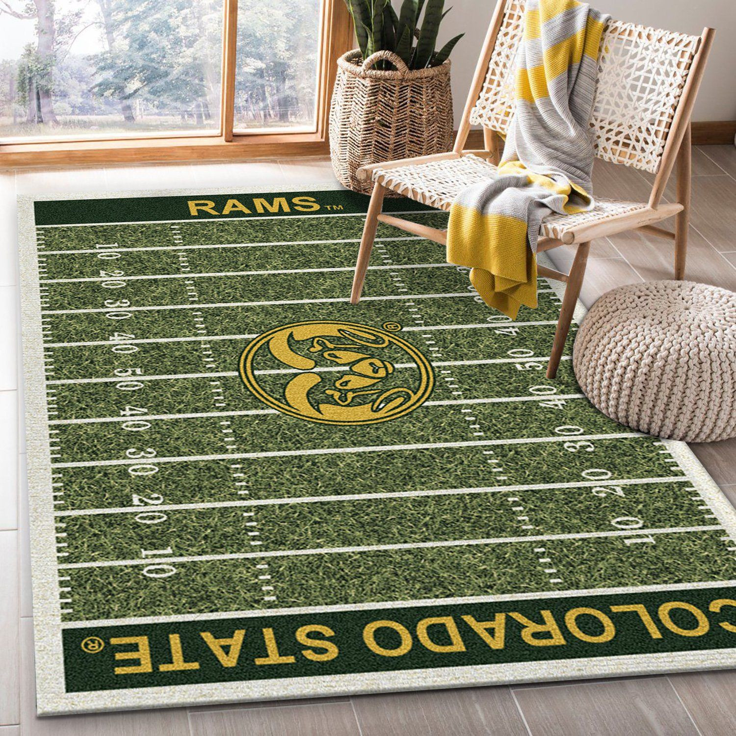 College Colorado State NFL Team Logo Area Rug, Bedroom Rug, Home US Decor - Indoor Outdoor Rugs