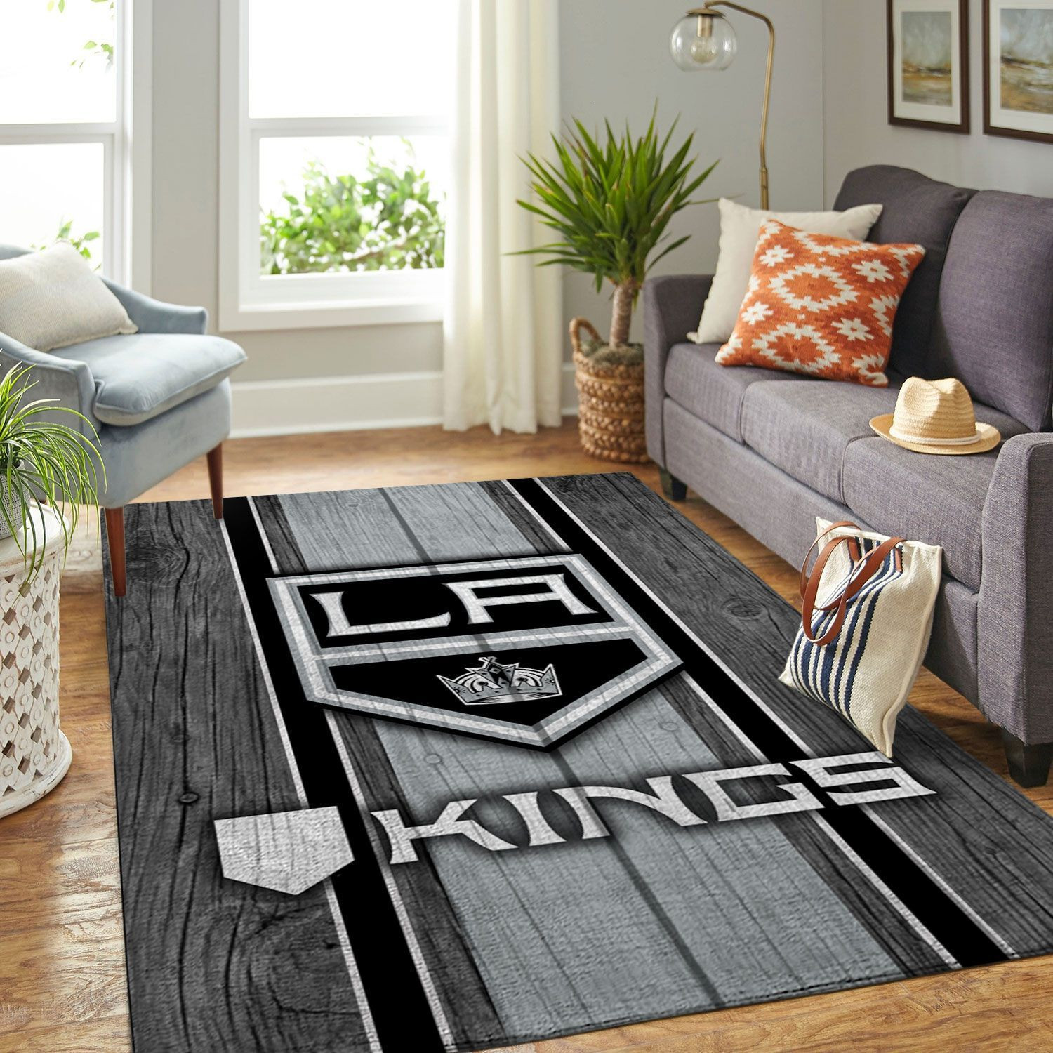 Los Angeles Kings Nhl Team Logo Style Nice Gift Home Decor Rectangle Area Rug - Indoor Outdoor Rugs