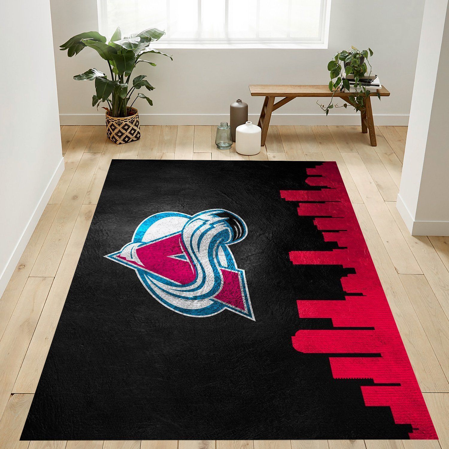 Colorado Avalanche Skyline Nfl Logo Area Rug For Gift Bedroom Rug Home US Decor - Indoor Outdoor Rugs