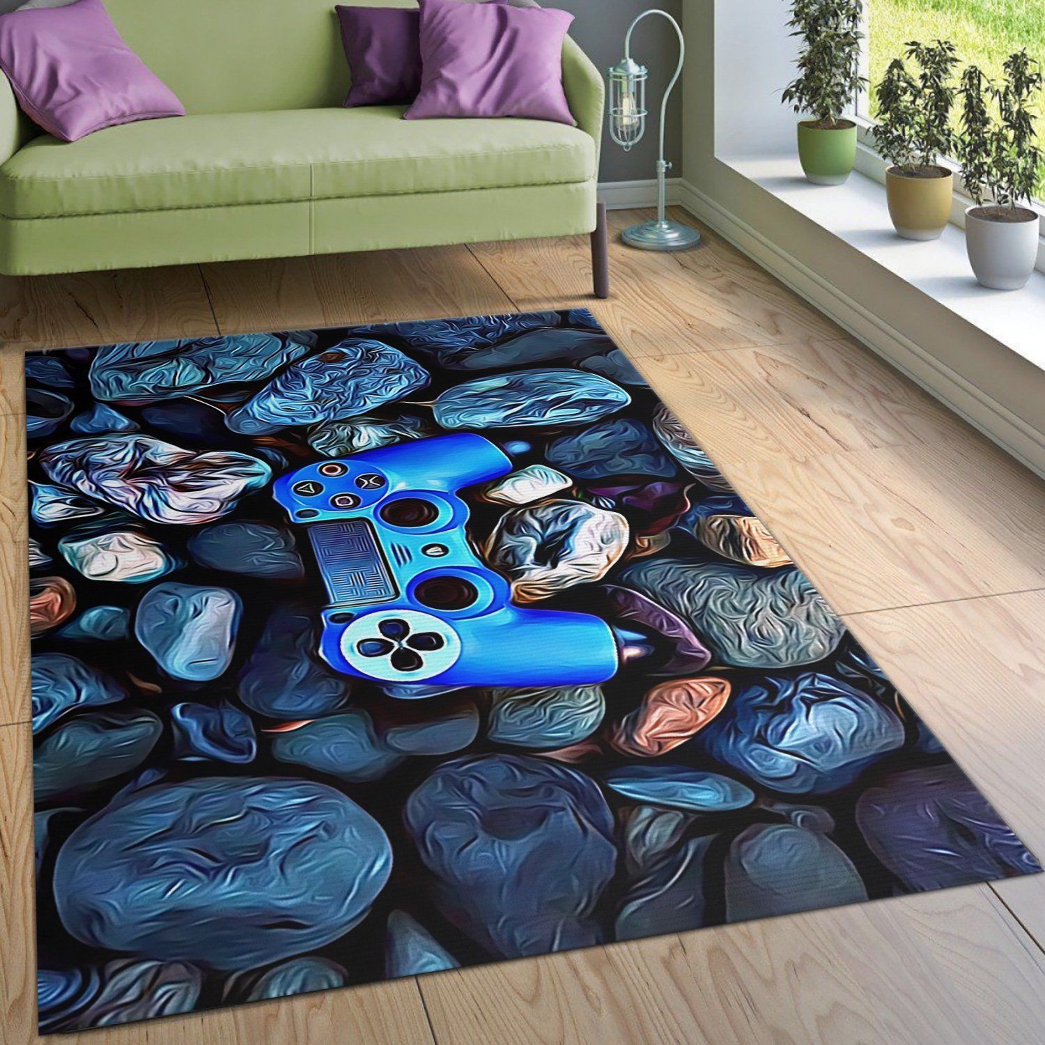 Technology Gaming Playstation Area Rug For Gift Living Room Rug Home US Decor - Indoor Outdoor Rugs