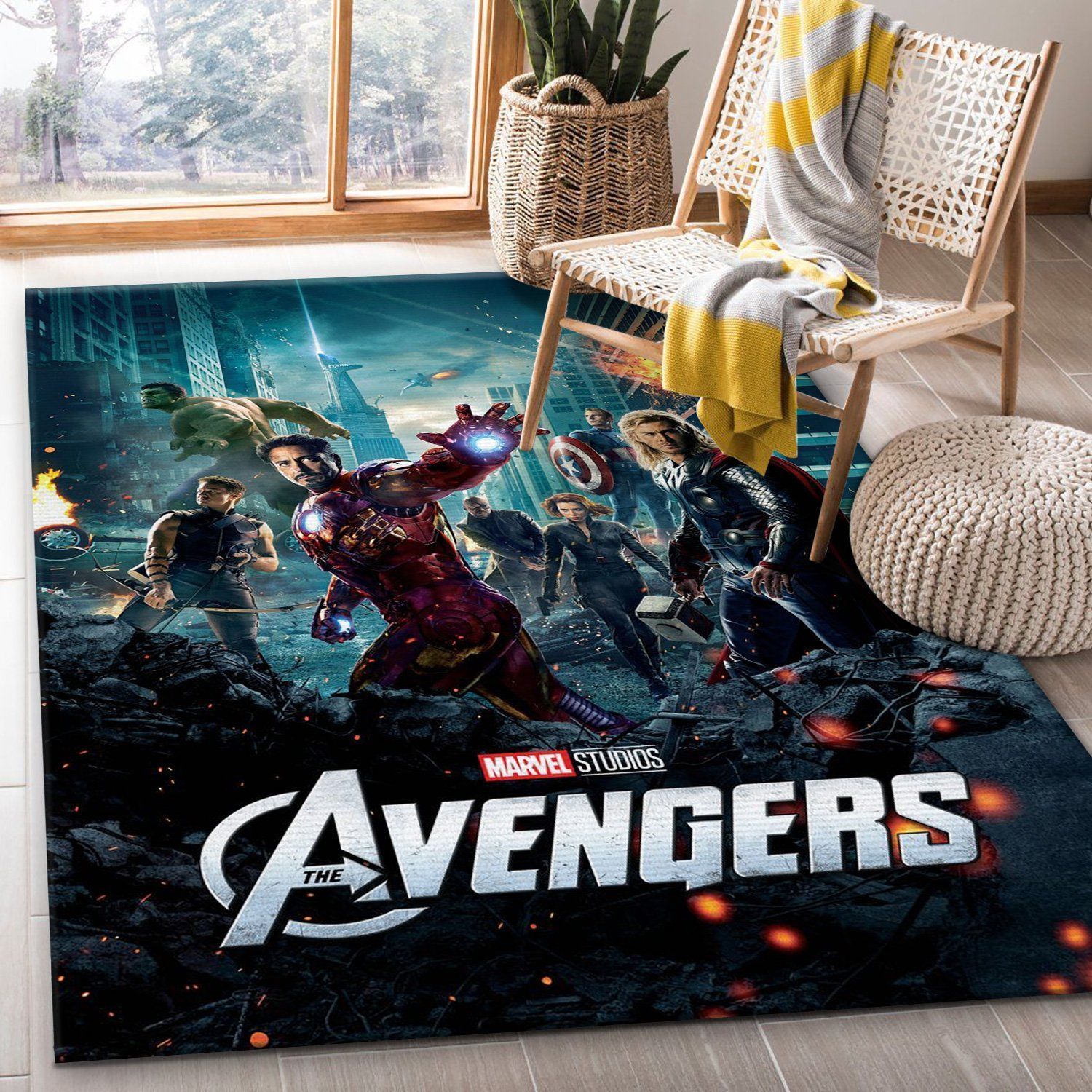 Avengers Movie Movie Area Rug, Living room and bedroom Rug, US Gift Decor - Indoor Outdoor Rugs